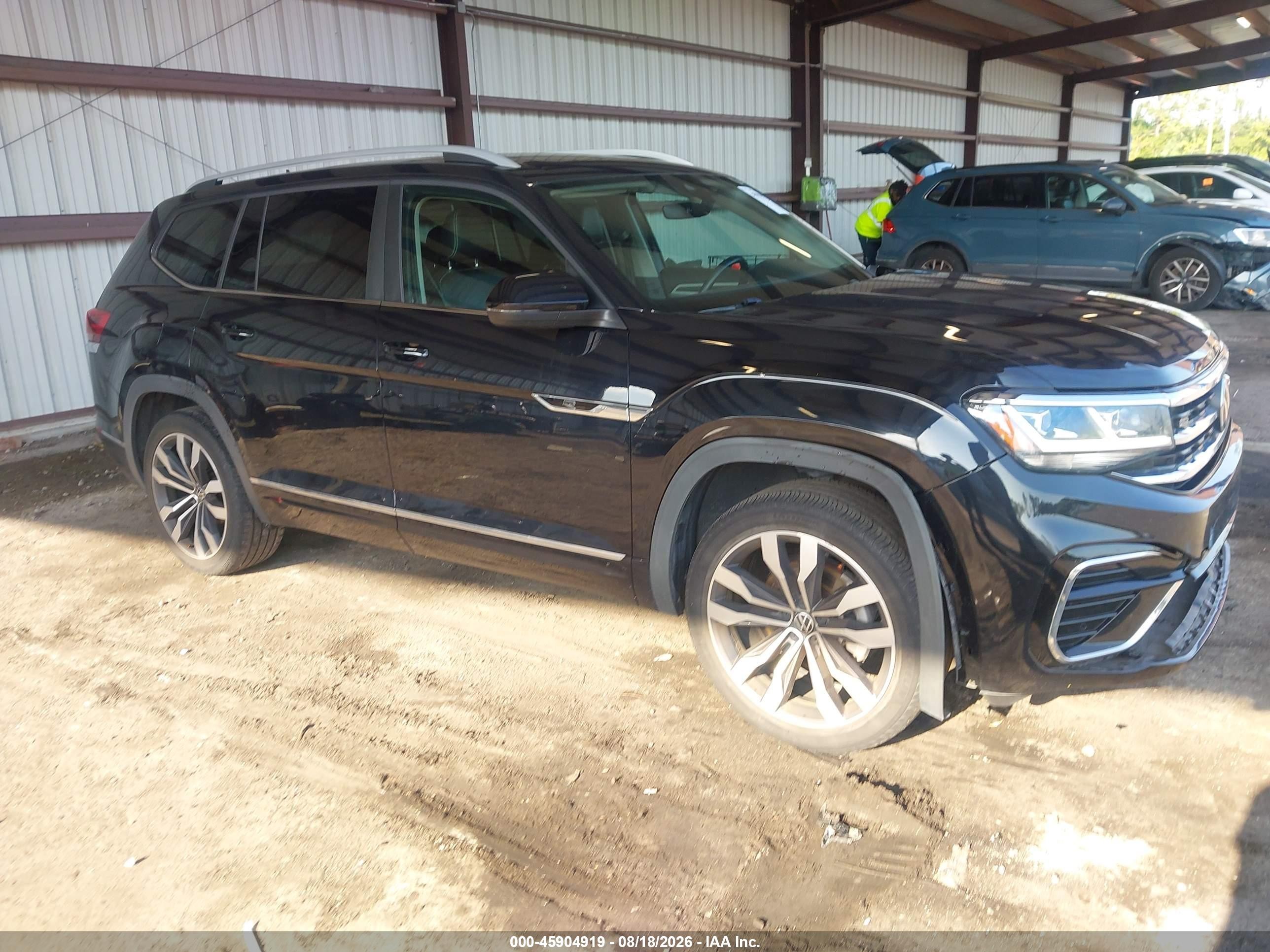 2021 Volkswagen Atlas 3.6l V6 Sel R-line Синий vin: 1V2CR2CA7MC557106