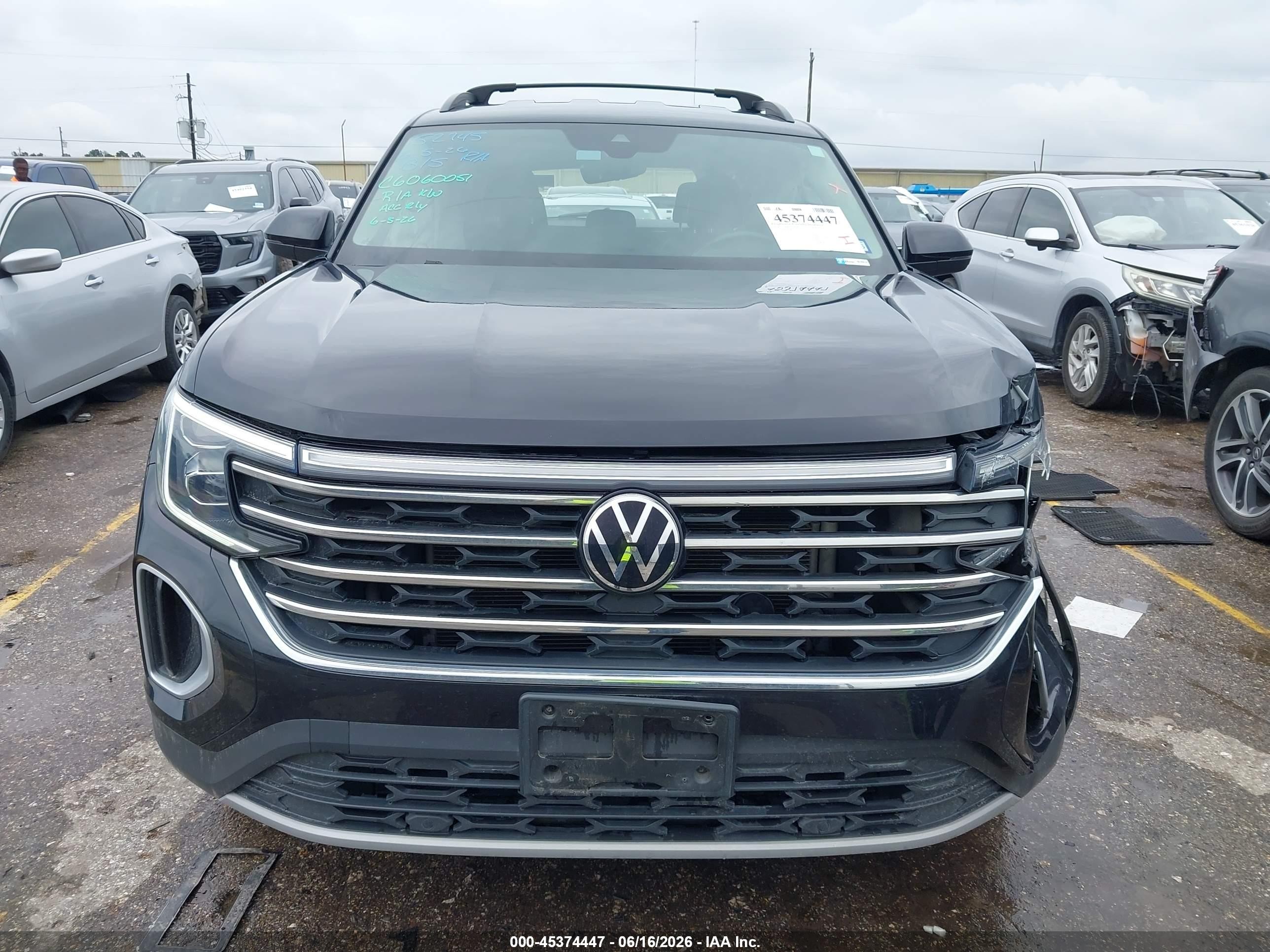 2024 Volkswagen Atlas 2.0t Se Black vin: 1V2DR2CA0RC541177
