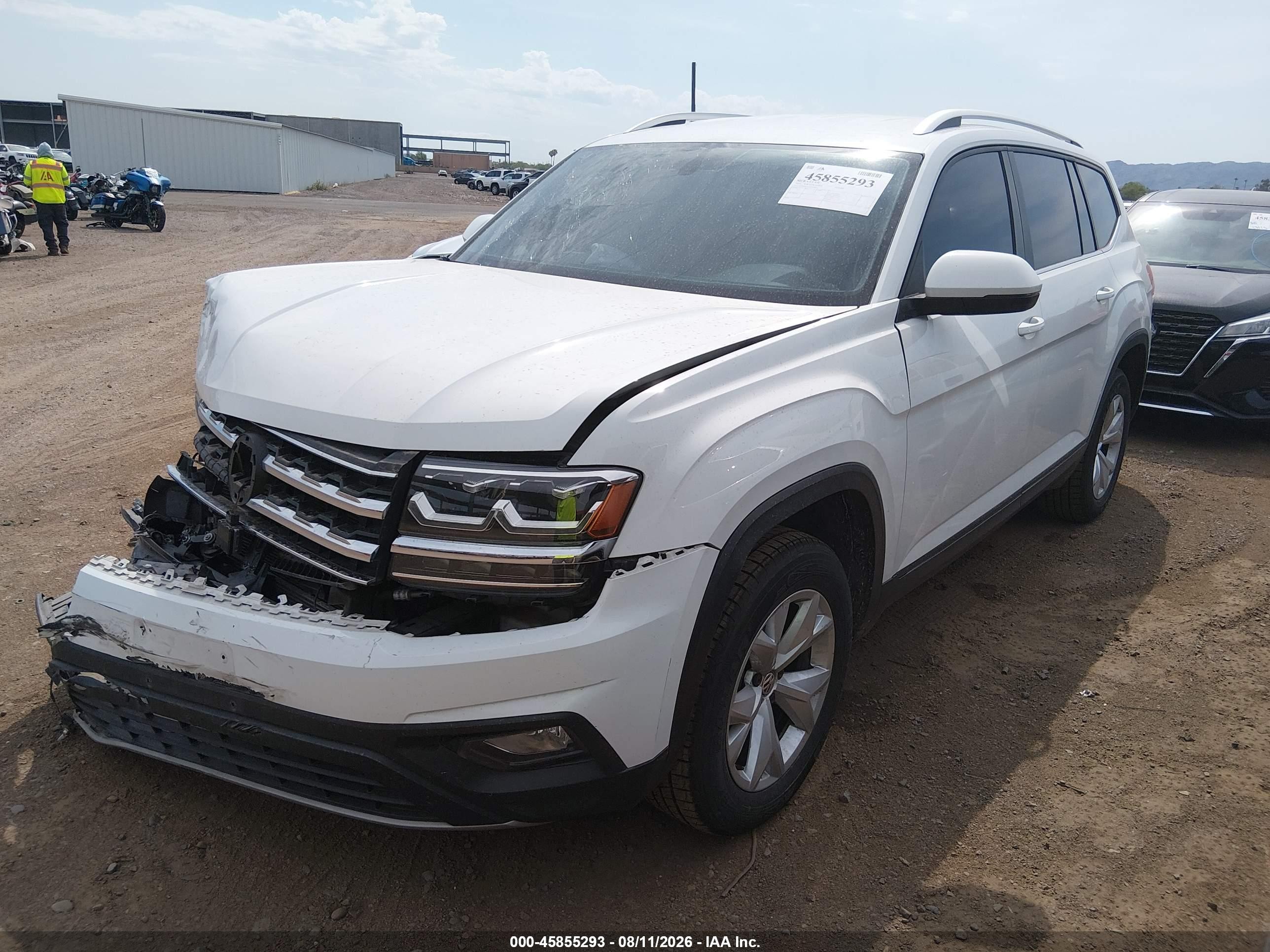 2019 Volkswagen Atlas 3.6l V6 Se White vin: 1V2DR2CA5KC594222