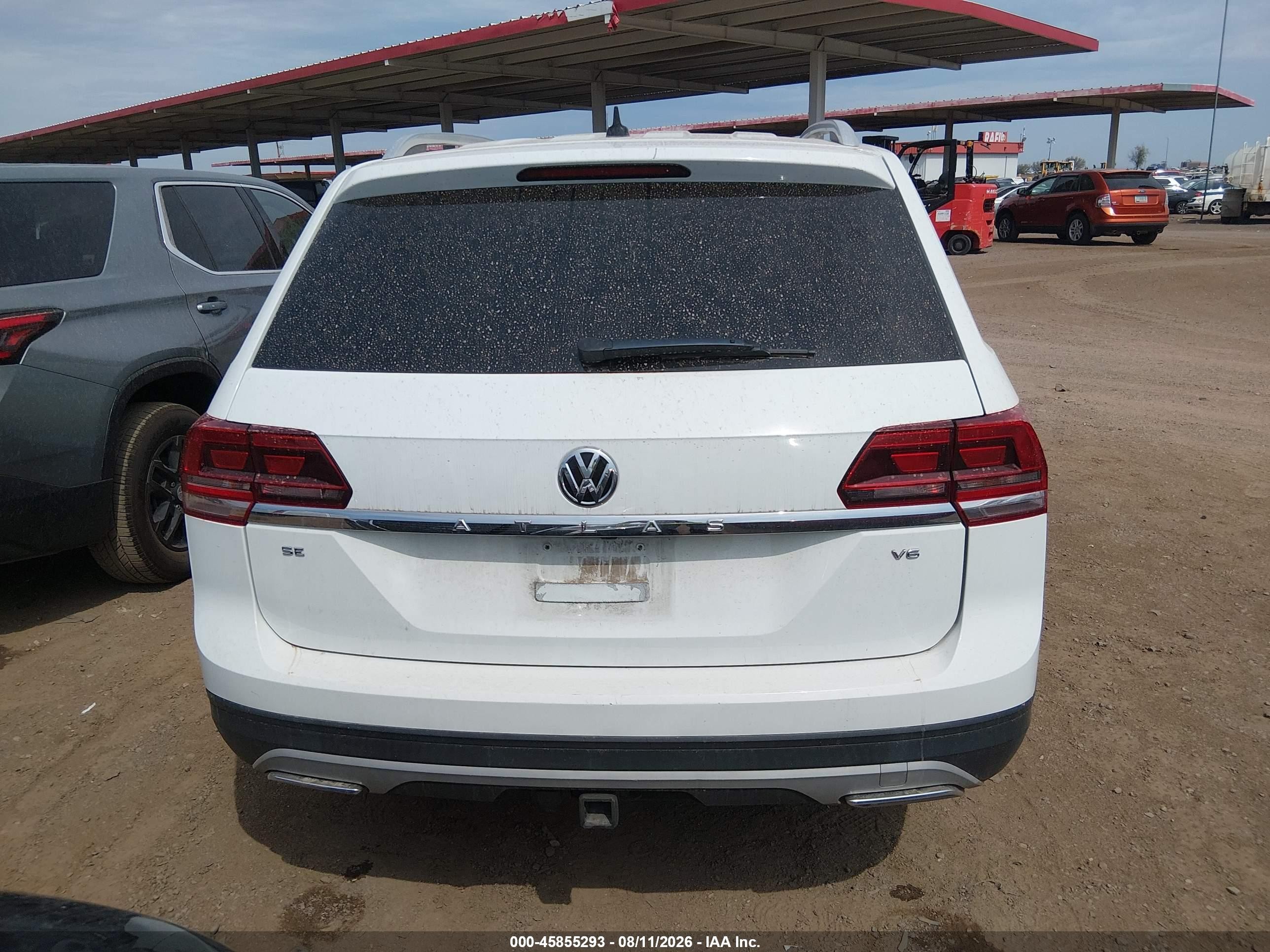 2019 Volkswagen Atlas 3.6l V6 Se White vin: 1V2DR2CA5KC594222