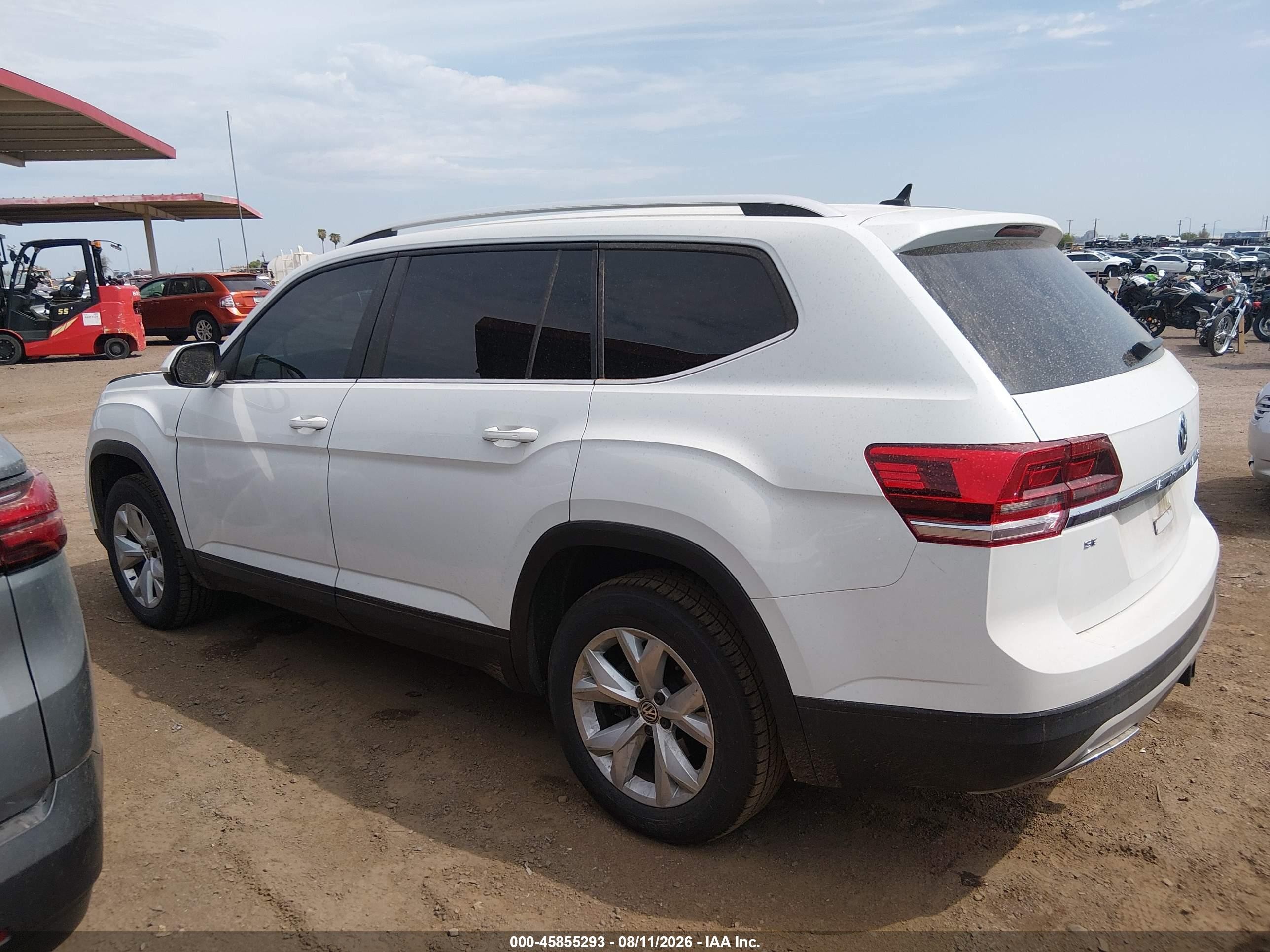 2019 Volkswagen Atlas 3.6l V6 Se White vin: 1V2DR2CA5KC594222