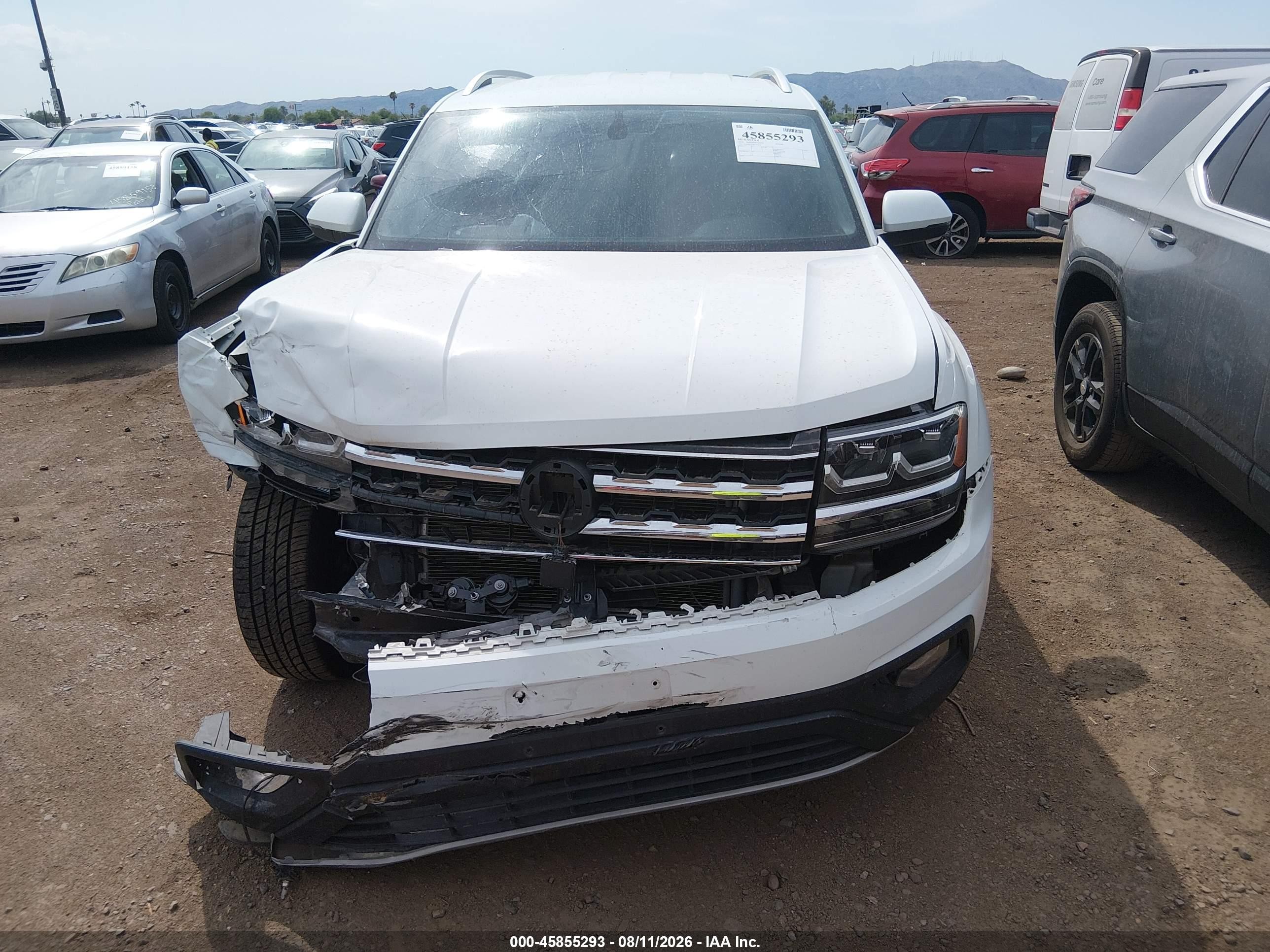 2019 Volkswagen Atlas 3.6l V6 Se White vin: 1V2DR2CA5KC594222