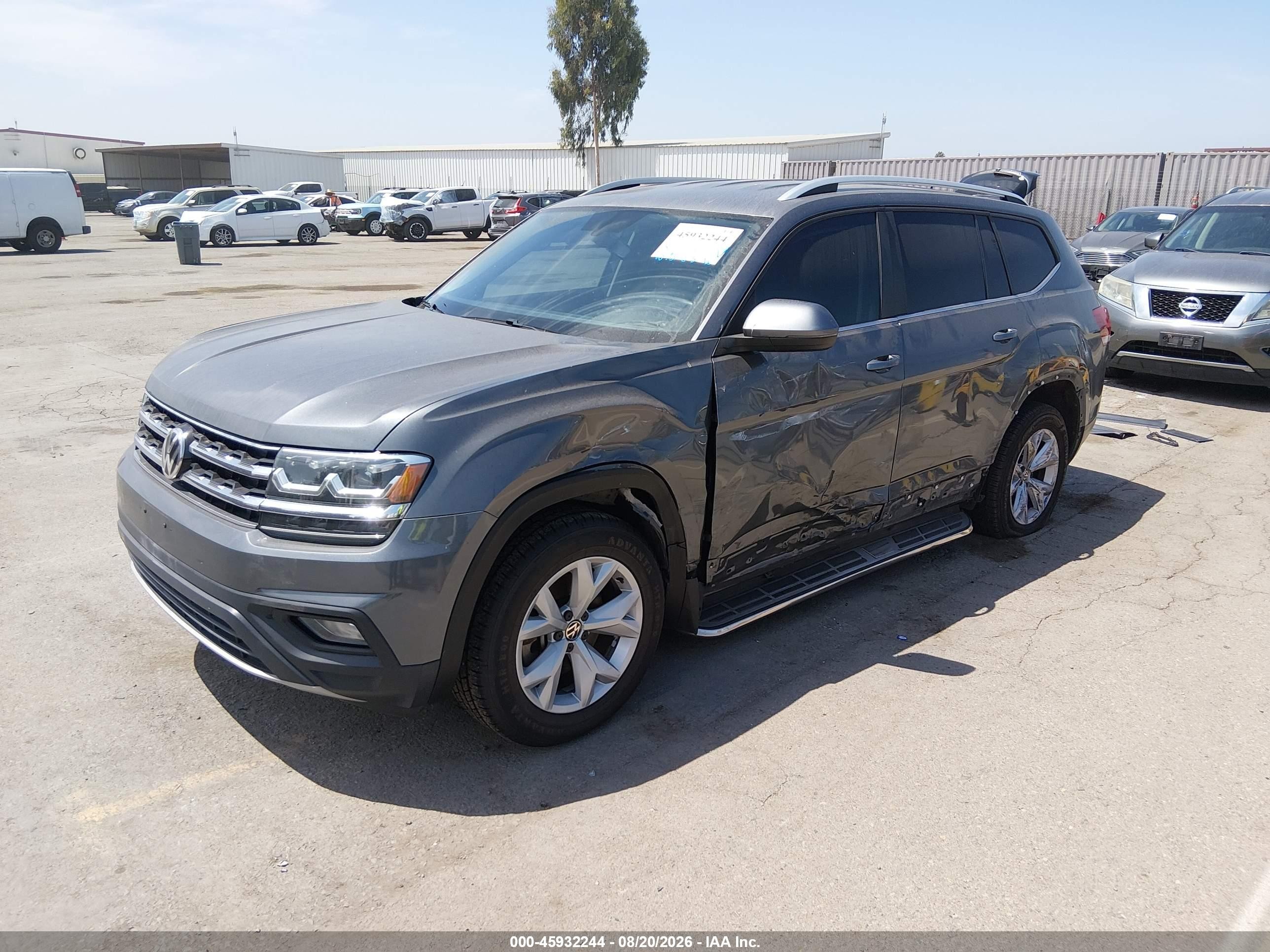 2019 Volkswagen Atlas 3.6l V6 Se Серый vin: 1V2DR2CA9KC603133