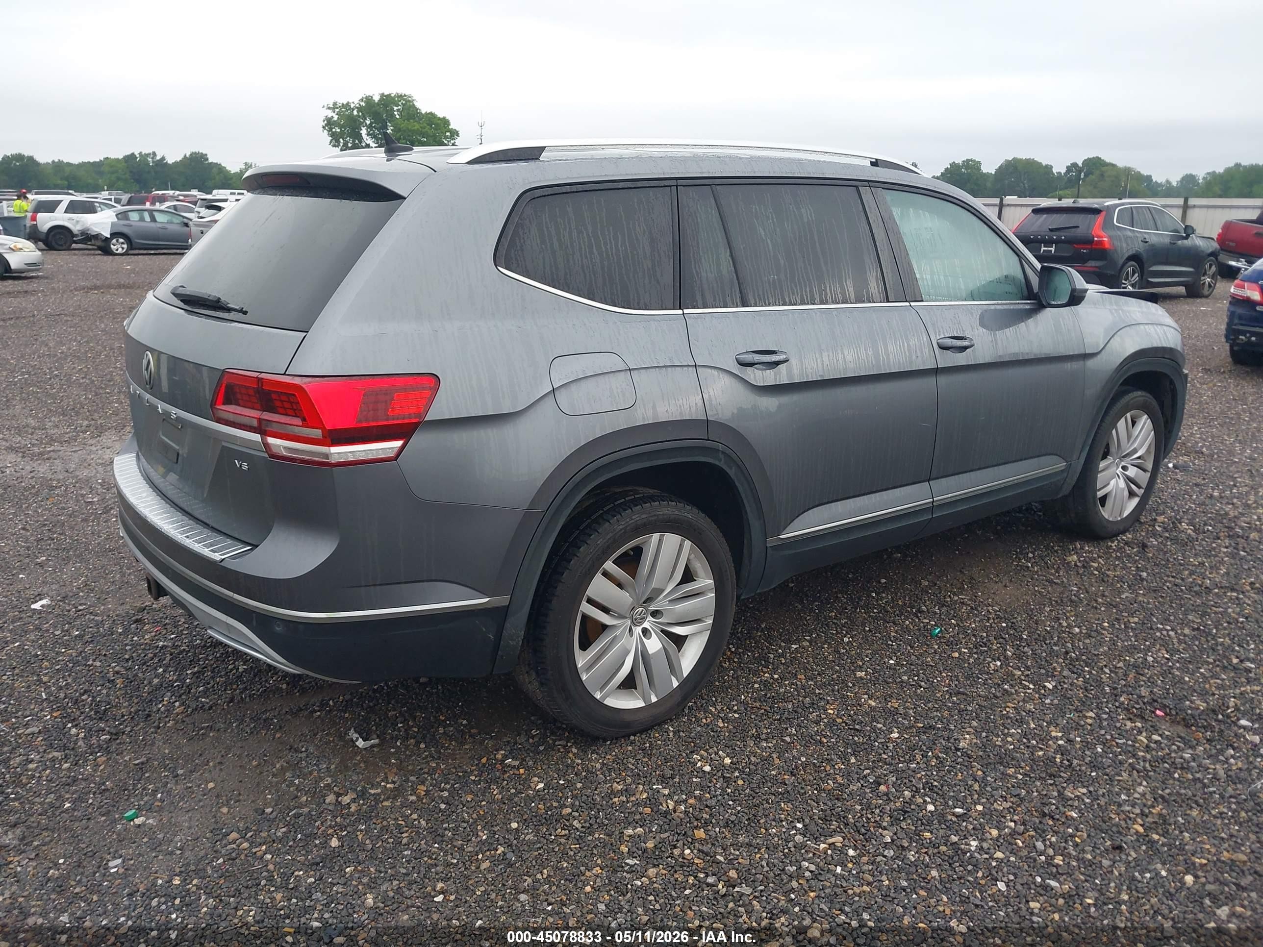 2019 Volkswagen Atlas 3.6l V6 Sel Gray vin: 1V2ER2CA4KC582809