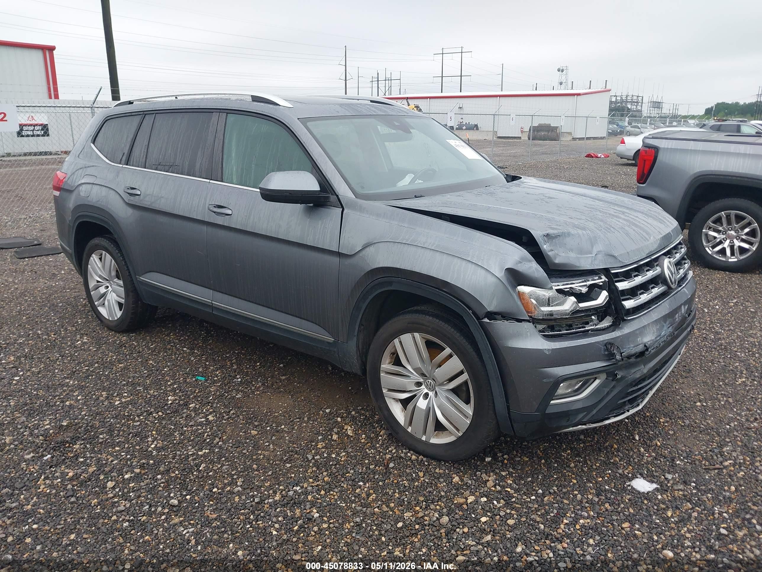 2019 Volkswagen Atlas 3.6l V6 Sel Gray vin: 1V2ER2CA4KC582809