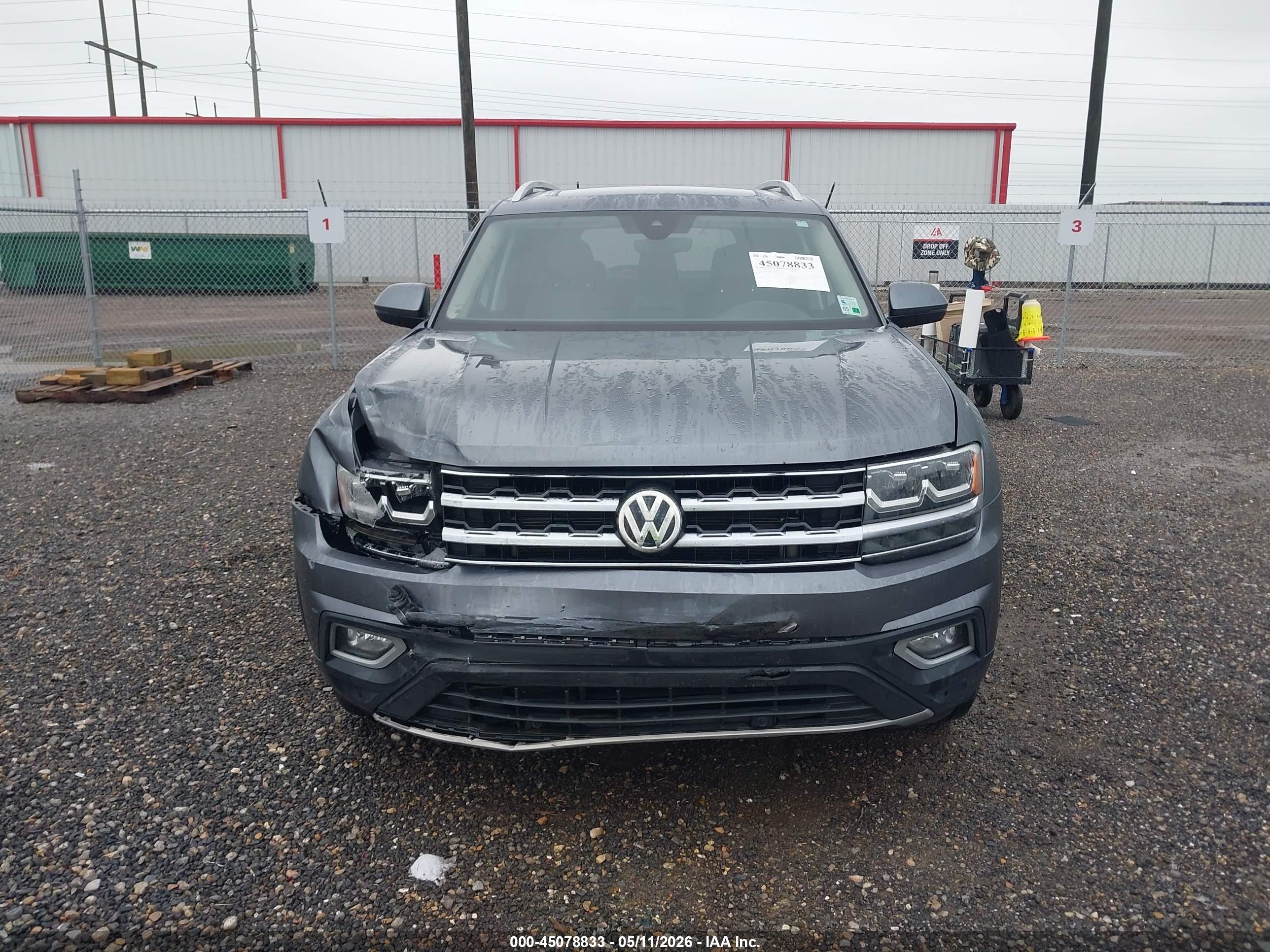 2019 Volkswagen Atlas 3.6l V6 Sel Gray vin: 1V2ER2CA4KC582809