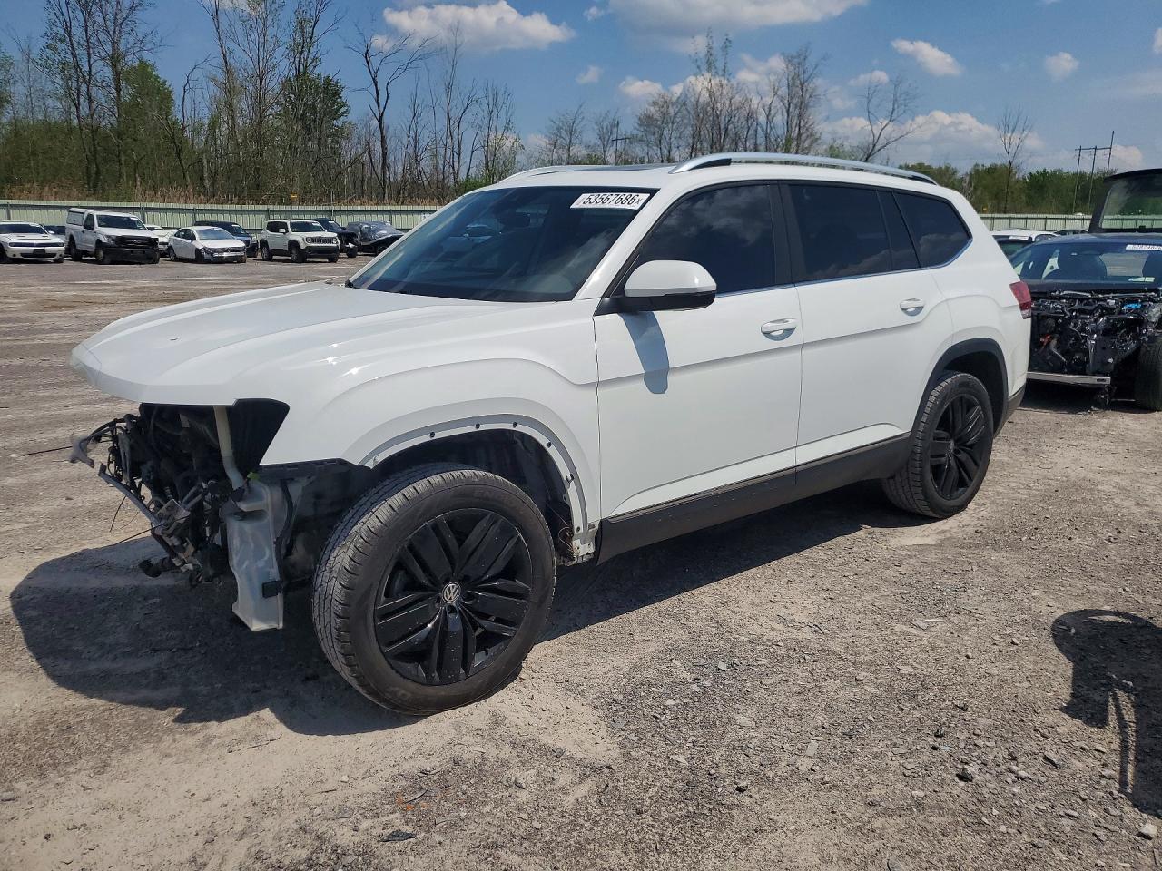2019 Volkswagen Atlas Sel White vin: 1V2ER2CA8KC554379