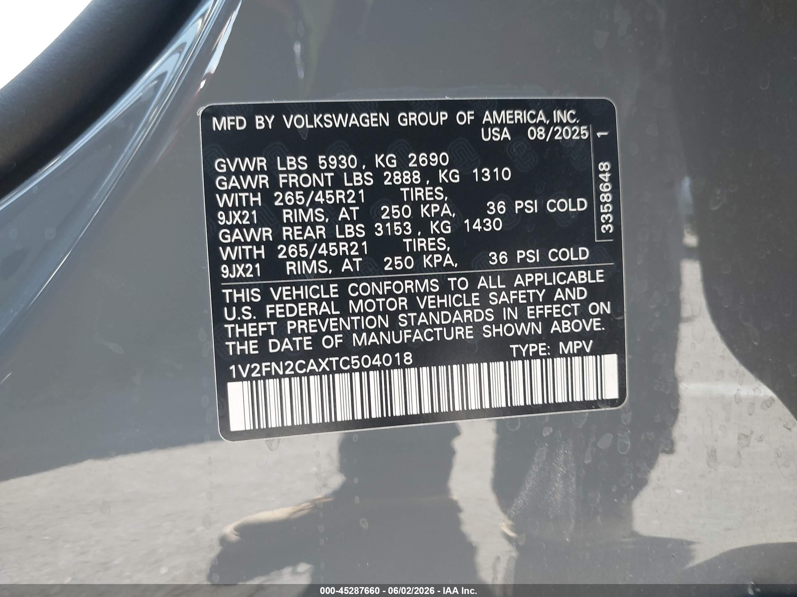 2026 Volkswagen Atlas Sel Premium R-line Gray vin: 1V2FN2CAXTC504018