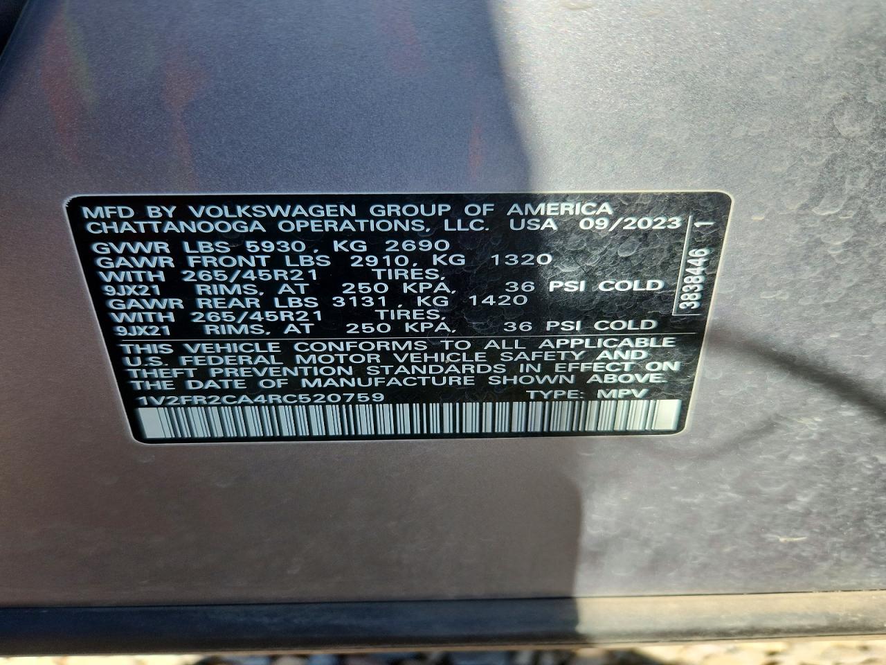 2024 Volkswagen Atlas Sel Premium R-line Silver vin: 1V2FR2CA4RC520759