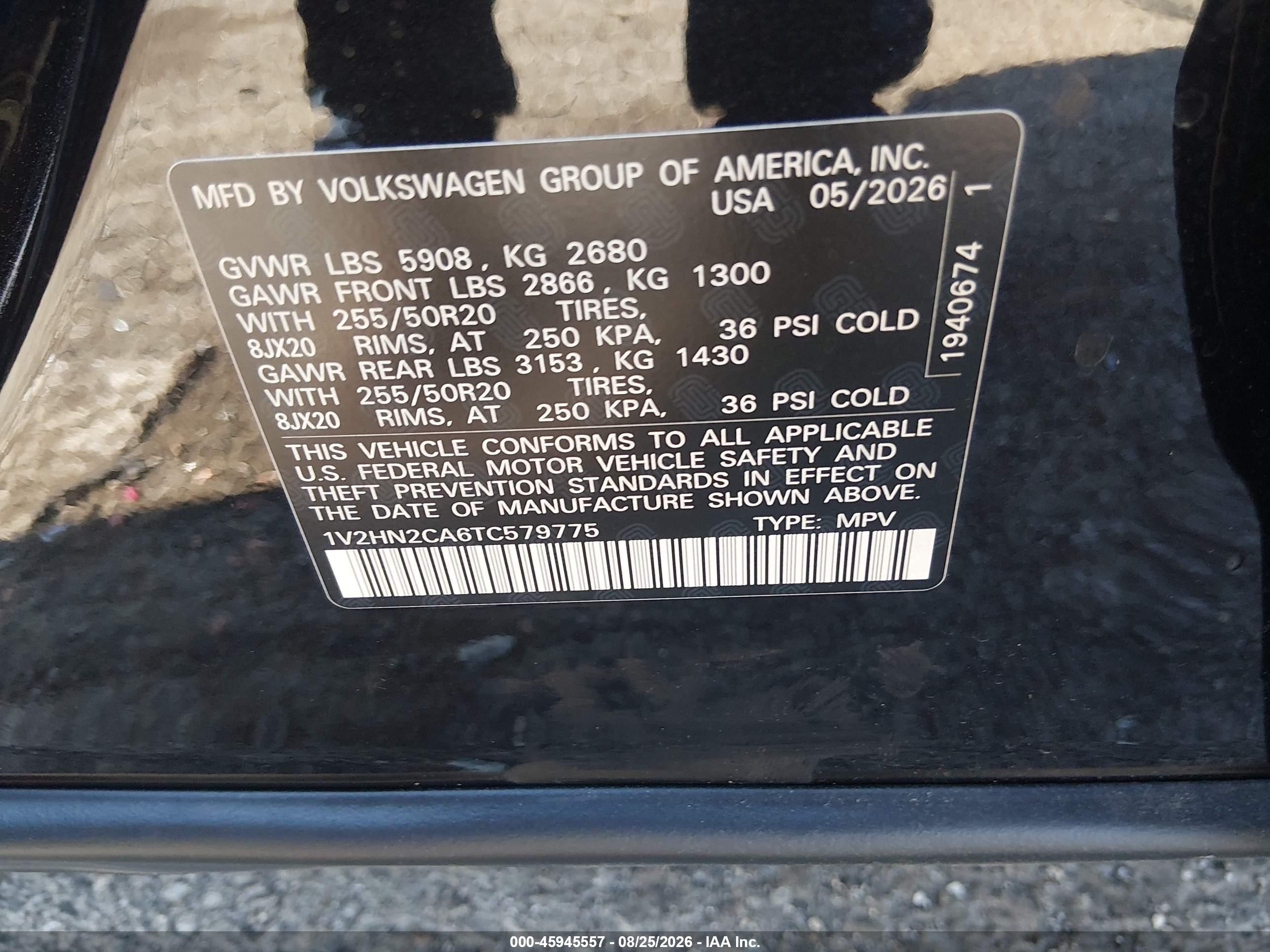 2026 Volkswagen Atlas Se With Technology Black vin: 1V2HN2CA6TC579775