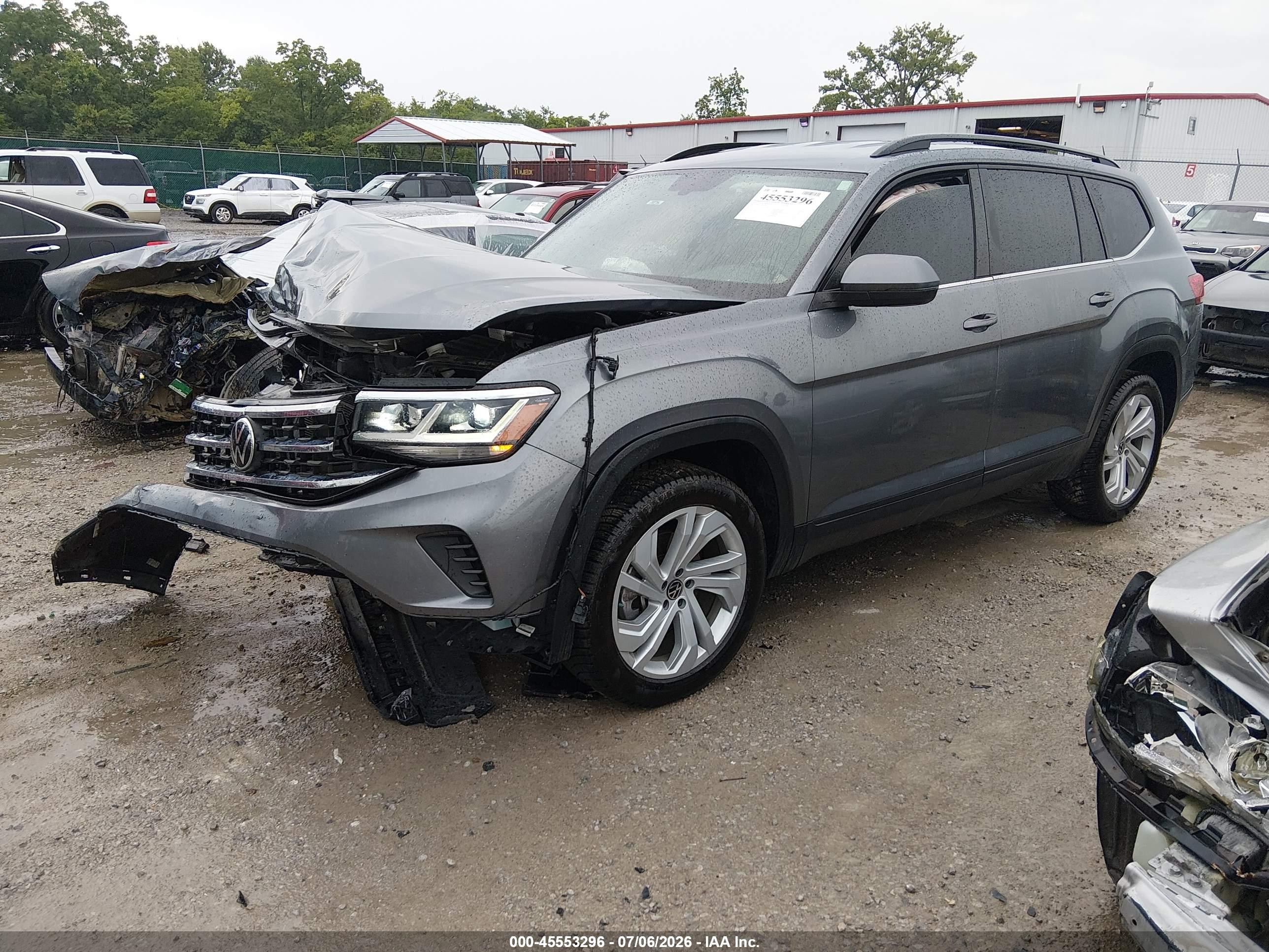 2022 Volkswagen Atlas 3.6l V6 Se W/technology Gray vin: 1V2HR2CA3NC544795