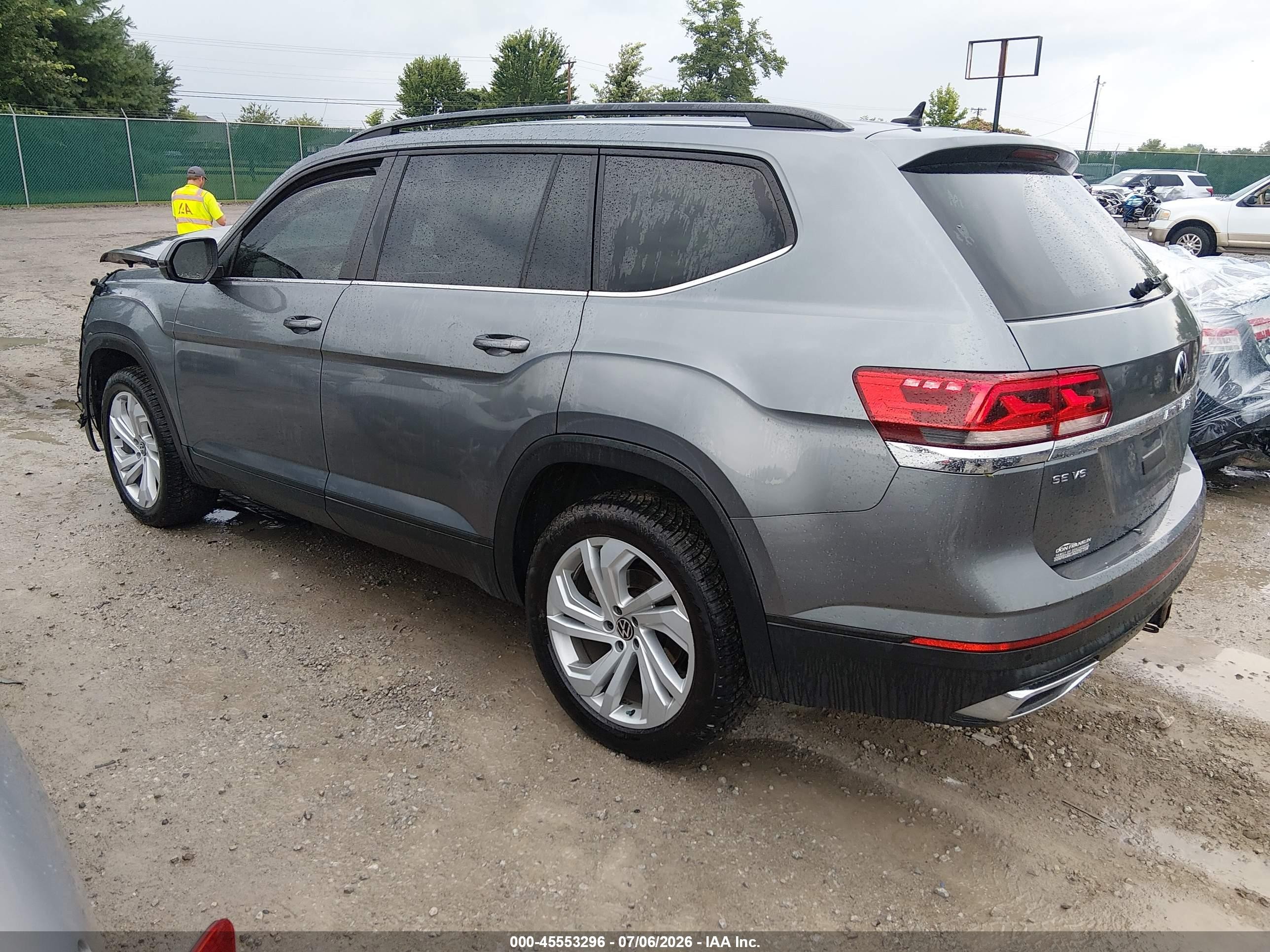 2022 Volkswagen Atlas 3.6l V6 Se W/technology Gray vin: 1V2HR2CA3NC544795