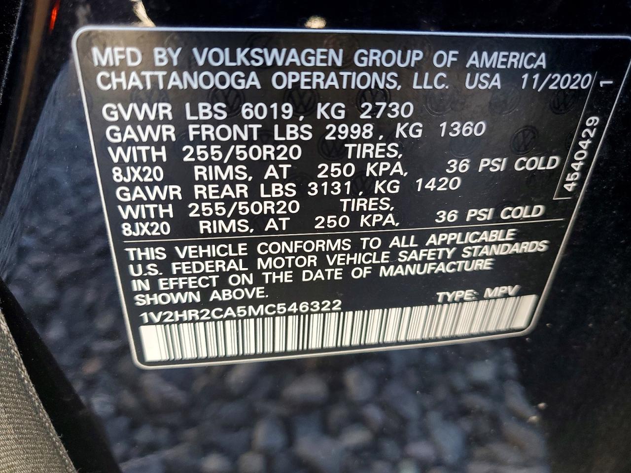 2021 Volkswagen Atlas Se Black vin: 1V2HR2CA5MC546322