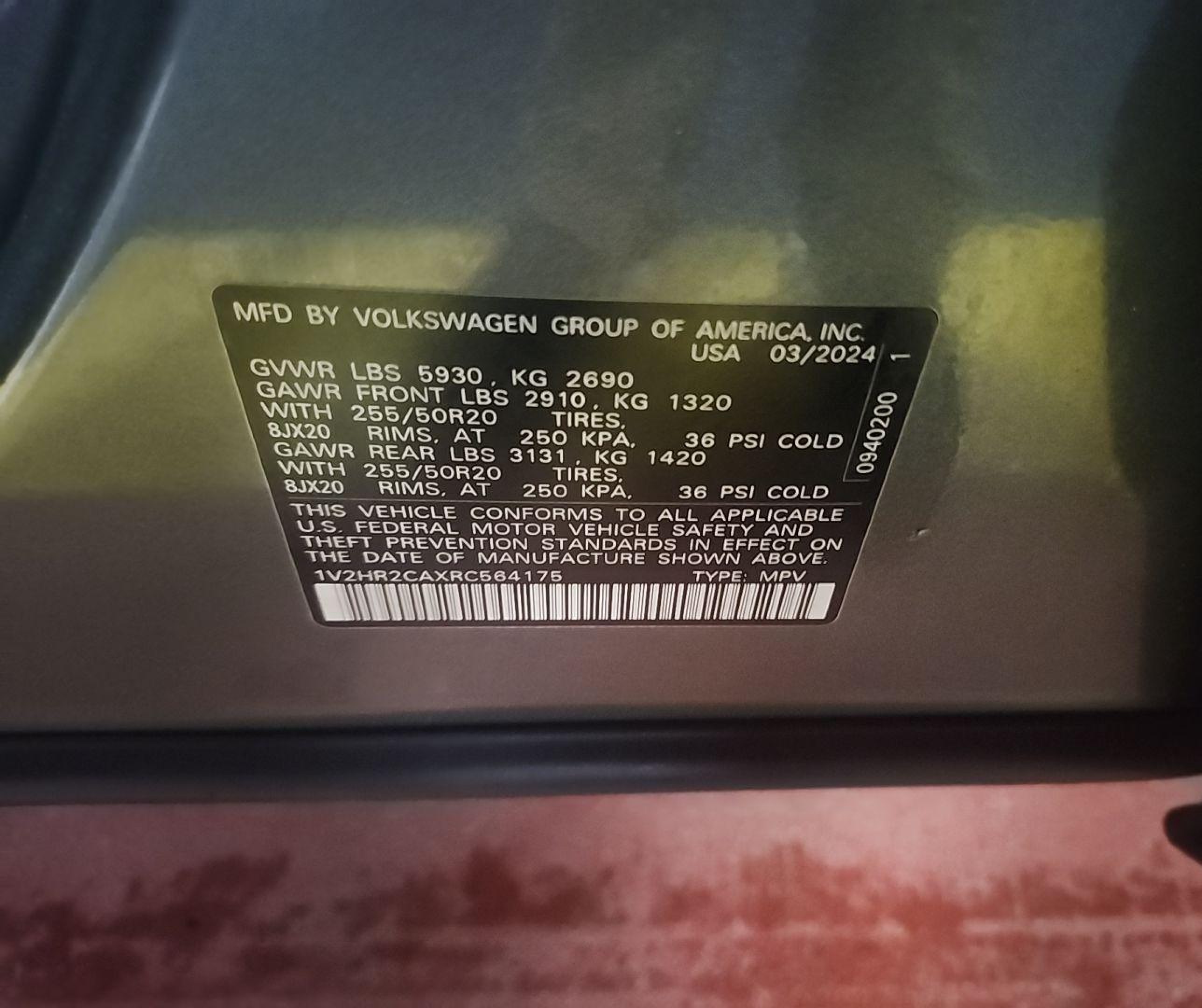 2024 Volkswagen Atlas 2.0t Se W/technology vin: 1V2HR2CAXRC564175