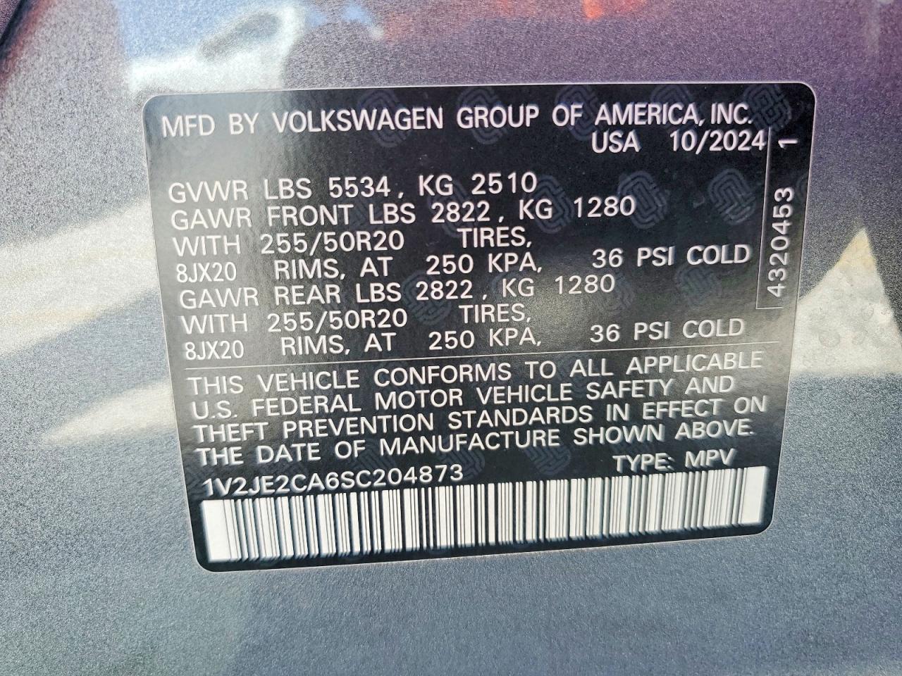 2025 Volkswagen Atlas Cross Sport Se Gray vin: 1V2JE2CA6SC204873