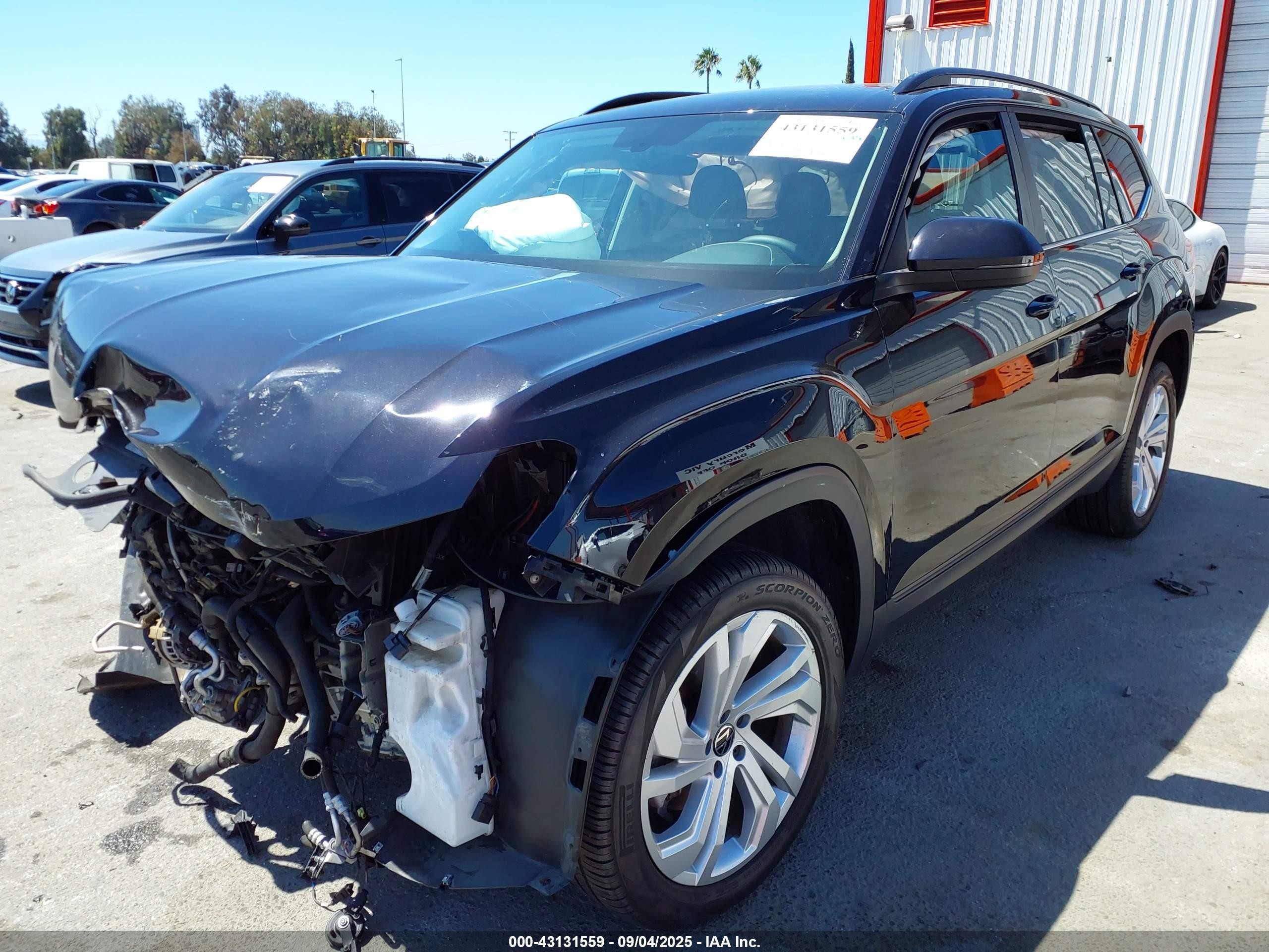 2021 Volkswagen Atlas 3.6l V6 Se W/technology Черный vin: 1V2JR2CA5MC570797