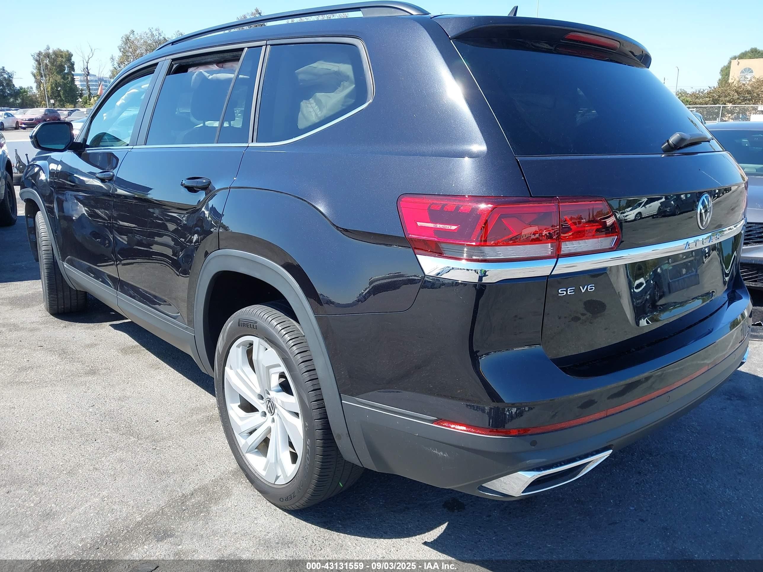2021 Volkswagen Atlas 3.6l V6 Se W/technology Черный vin: 1V2JR2CA5MC570797