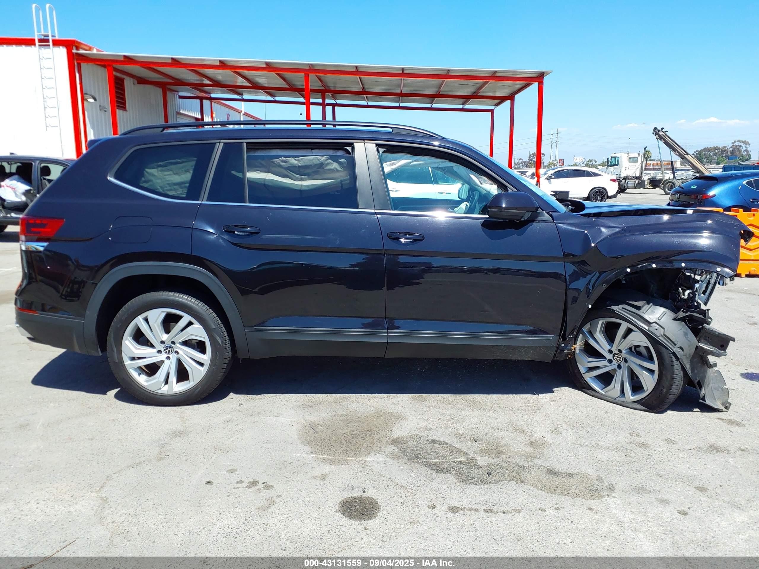 2021 Volkswagen Atlas 3.6l V6 Se W/technology Черный vin: 1V2JR2CA5MC570797