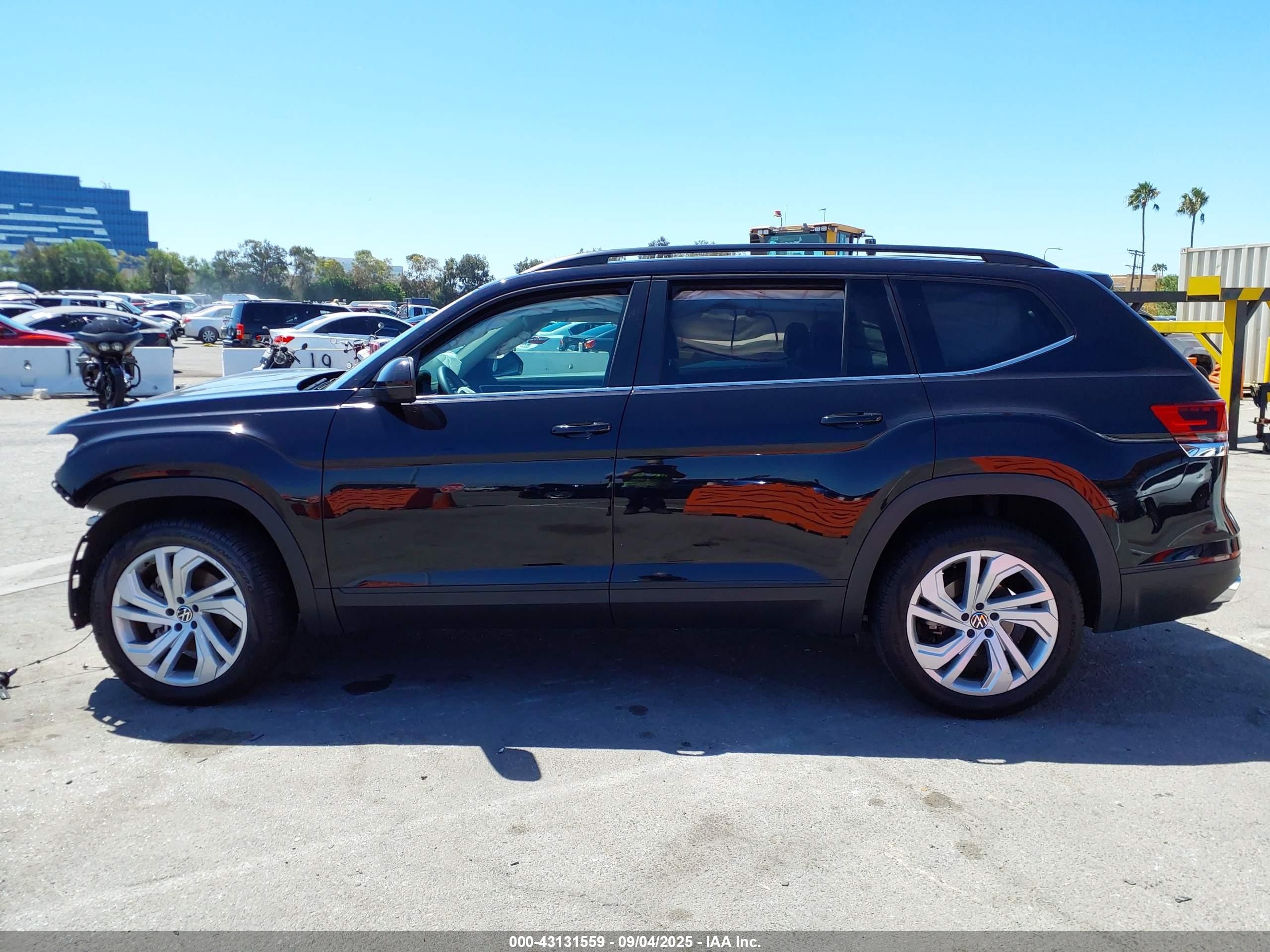 2021 Volkswagen Atlas 3.6l V6 Se W/technology Черный vin: 1V2JR2CA5MC570797