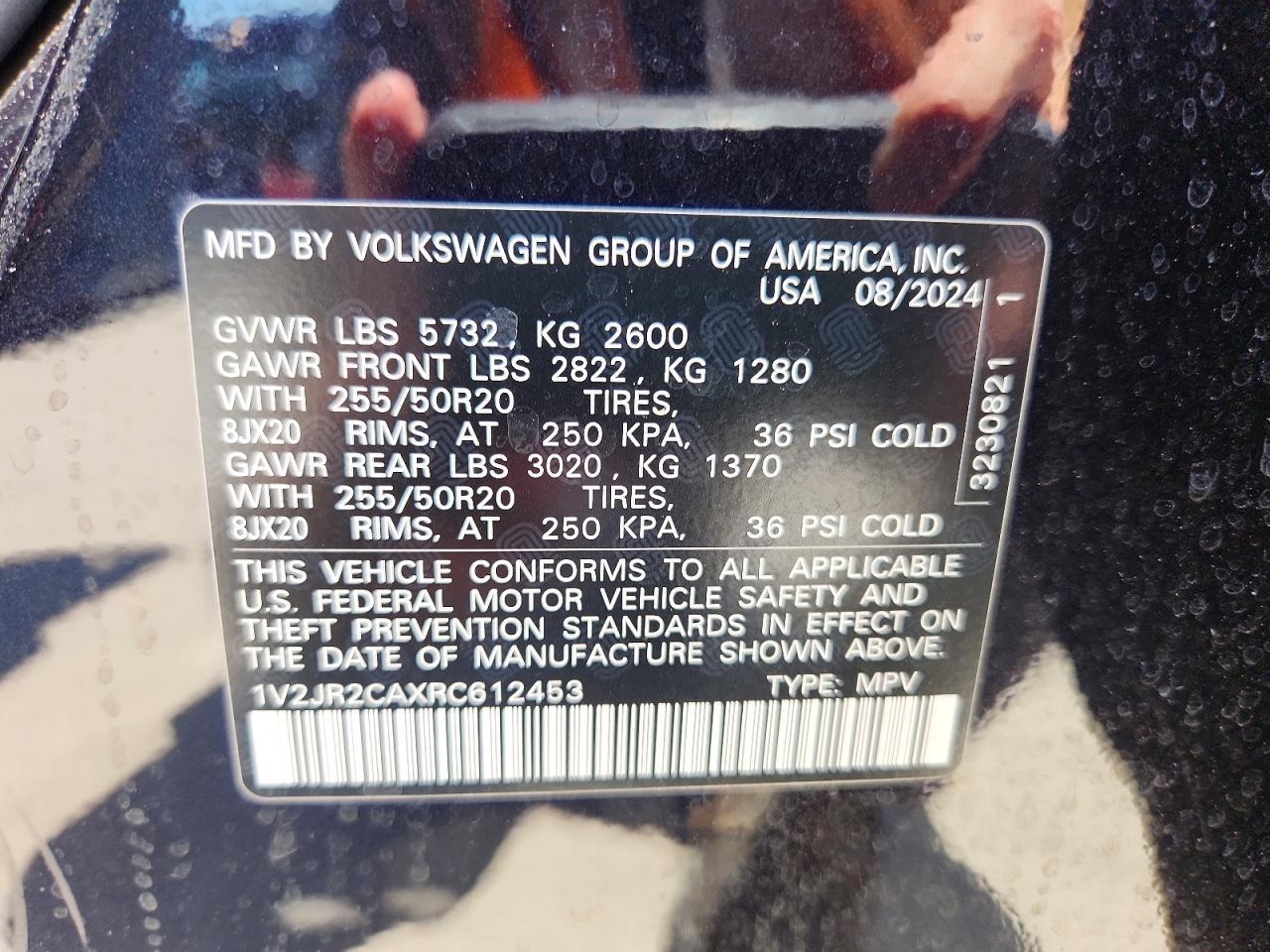 2024 Volkswagen Atlas Se Black vin: 1V2JR2CAXRC612453