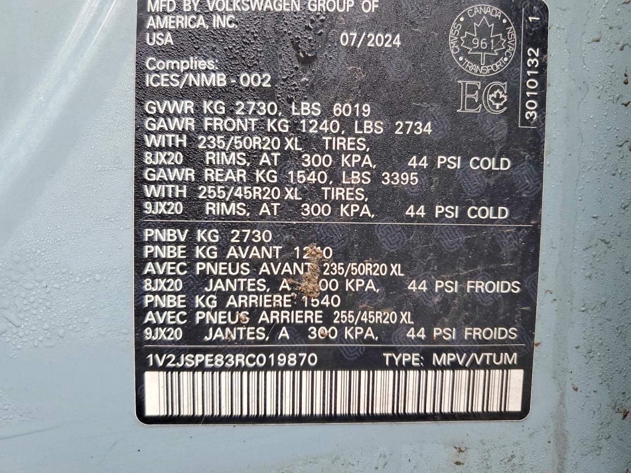 2024 Volkswagen Id.4 Pro S Blue vin: 1V2JSPE83RC019870