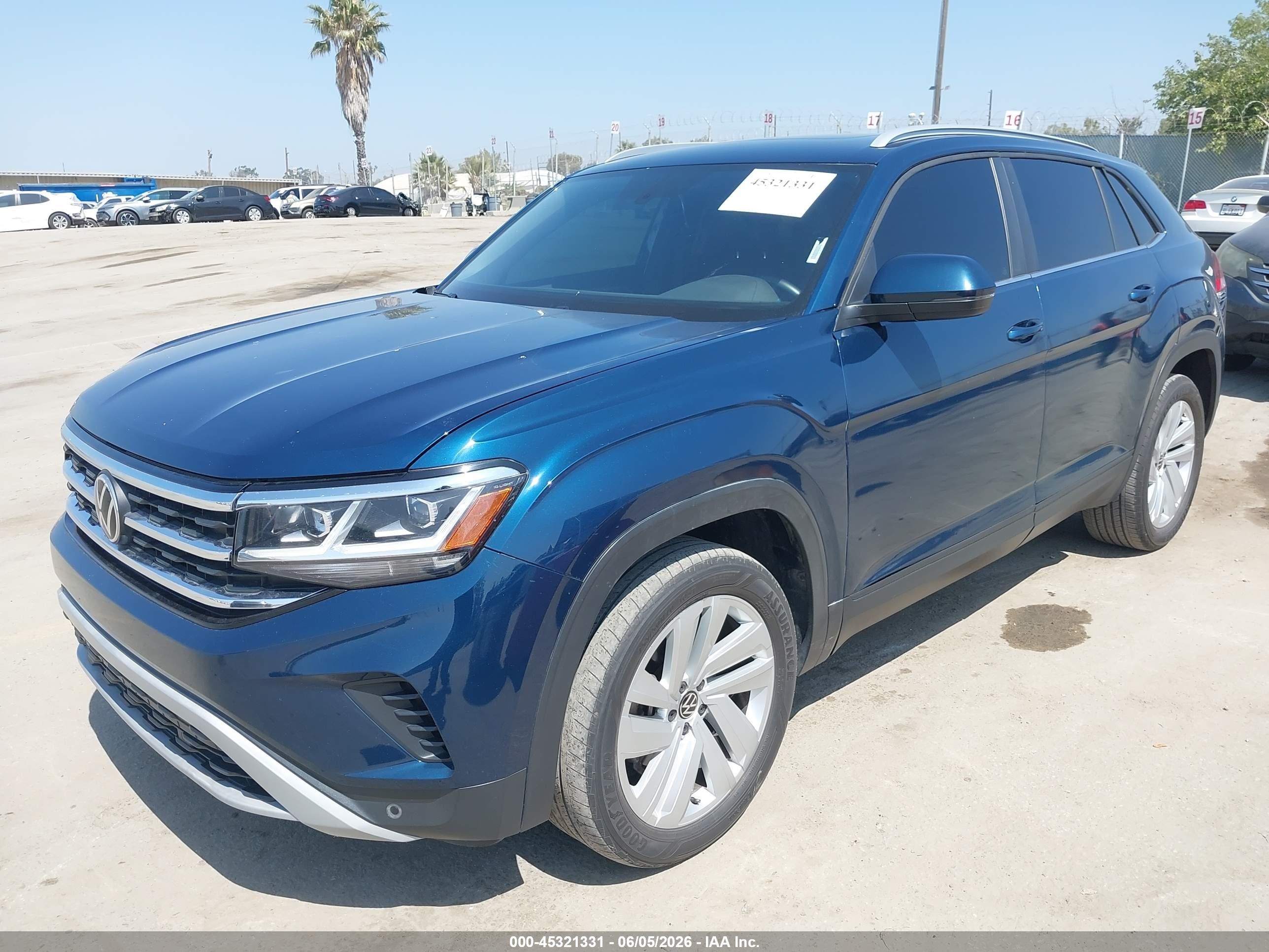 2022 Volkswagen Atlas Cross Sport 3.6l V6 Se W/technology Blue vin: 1V2KE2CA7NC226549