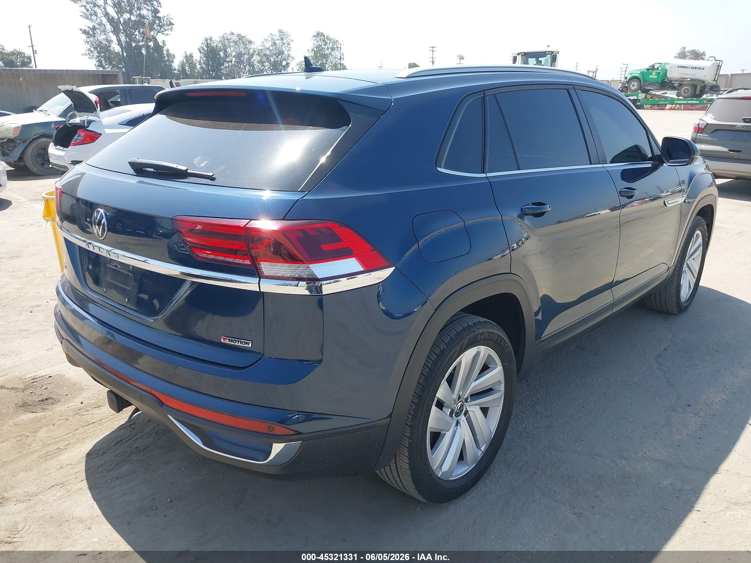 2022 Volkswagen Atlas Cross Sport 3.6l V6 Se W/technology Blue vin: 1V2KE2CA7NC226549