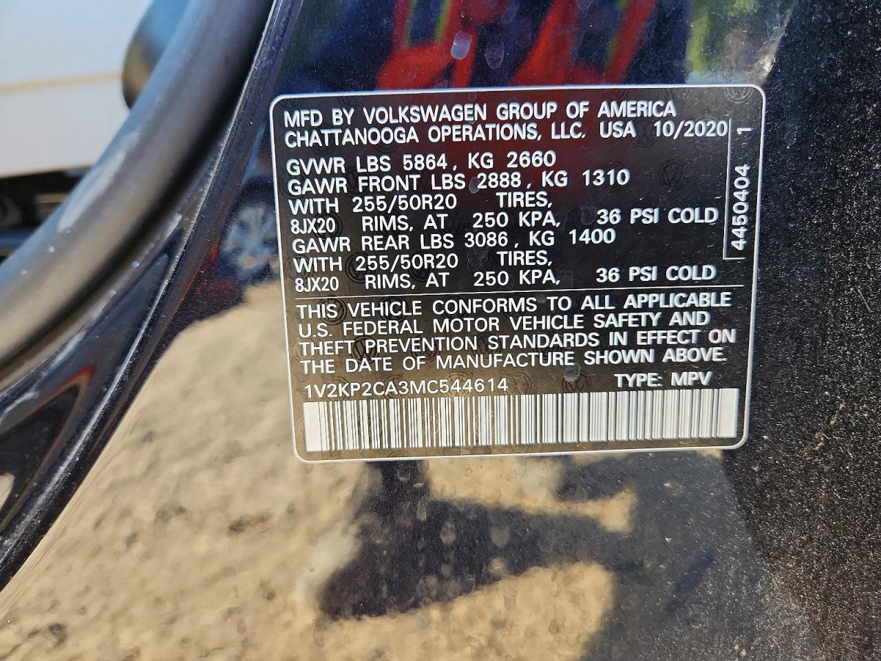2021 Volkswagen Atlas Se Black vin: 1V2KP2CA3MC544614