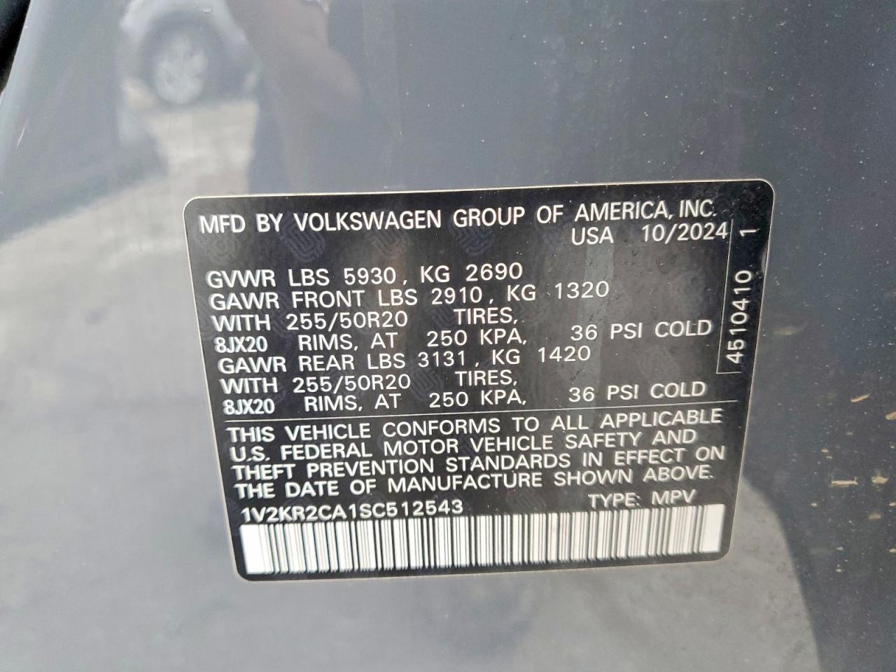 2025 Volkswagen Atlas Se Gray vin: 1V2KR2CA1SC512543