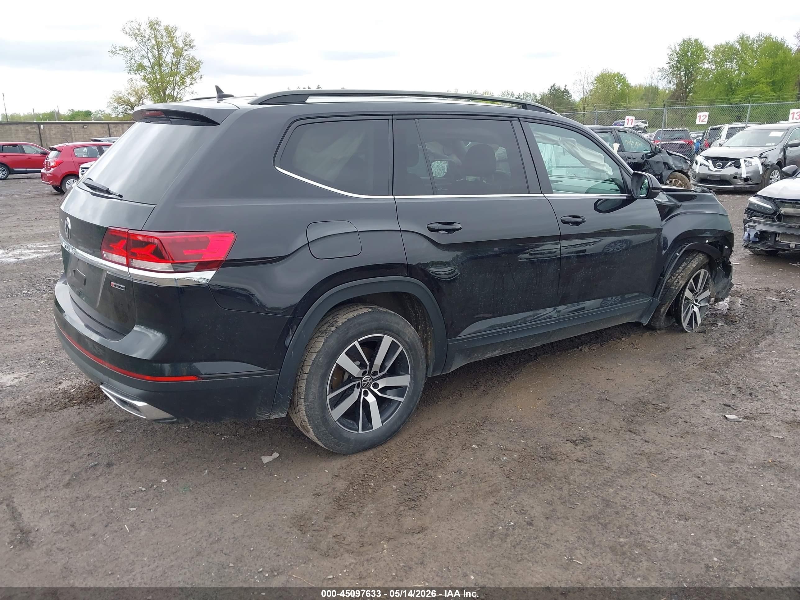 2022 Volkswagen Atlas 2.0t Se Black vin: 1V2LP2CA9NC509288