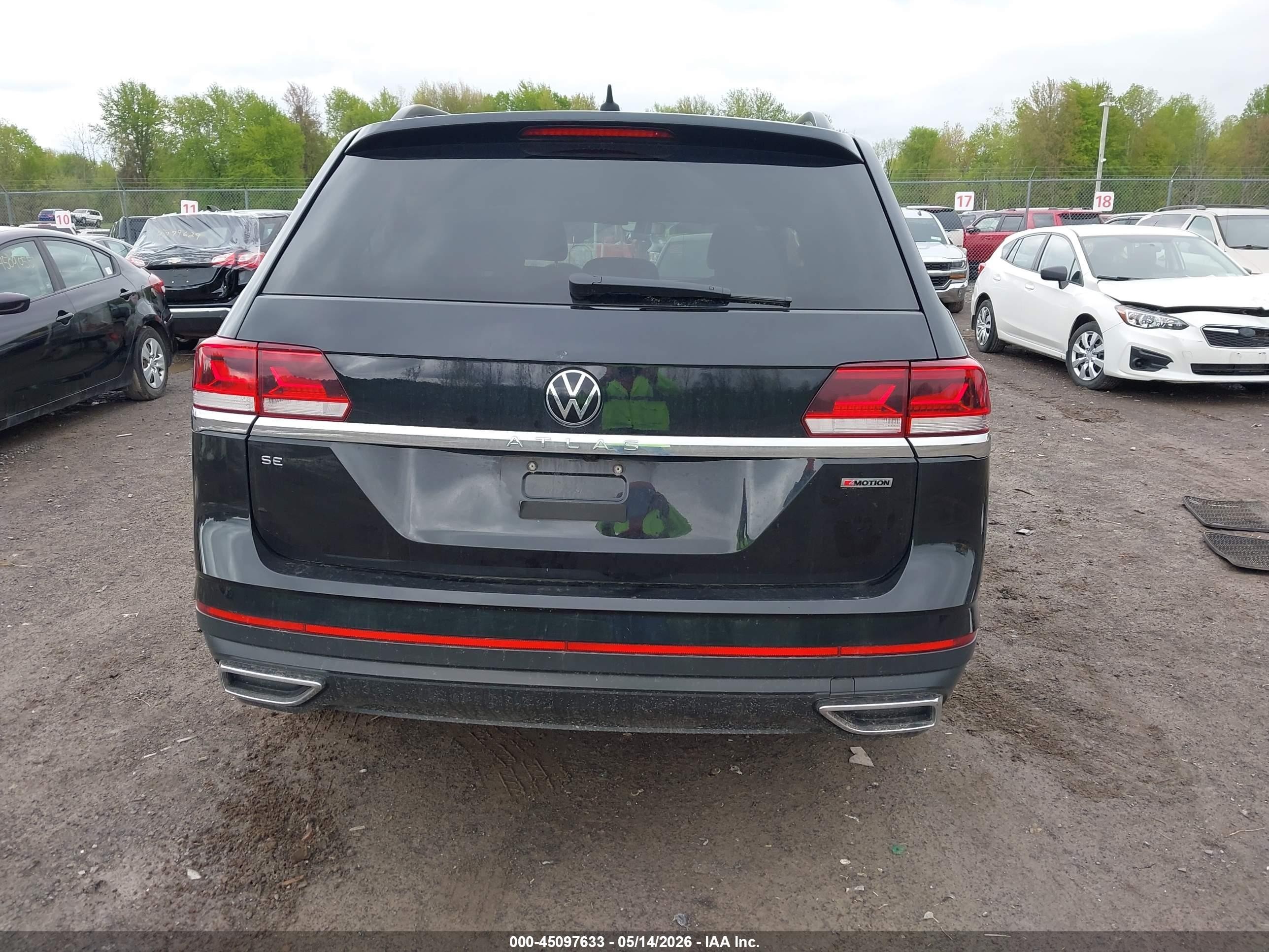 2022 Volkswagen Atlas 2.0t Se Black vin: 1V2LP2CA9NC509288