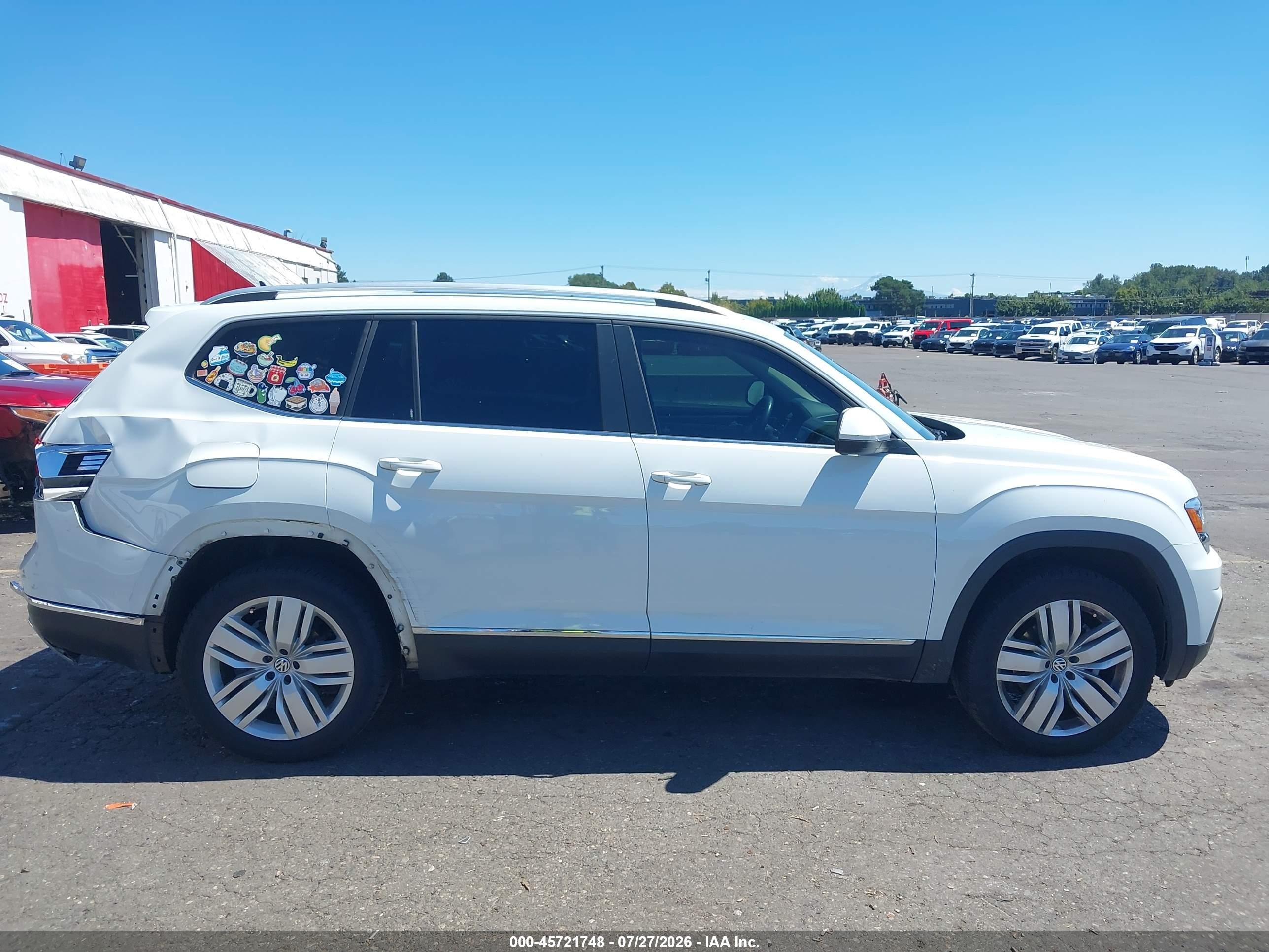 2019 Volkswagen Atlas 3.6l V6 Sel White vin: 1V2MR2CA0KC604476