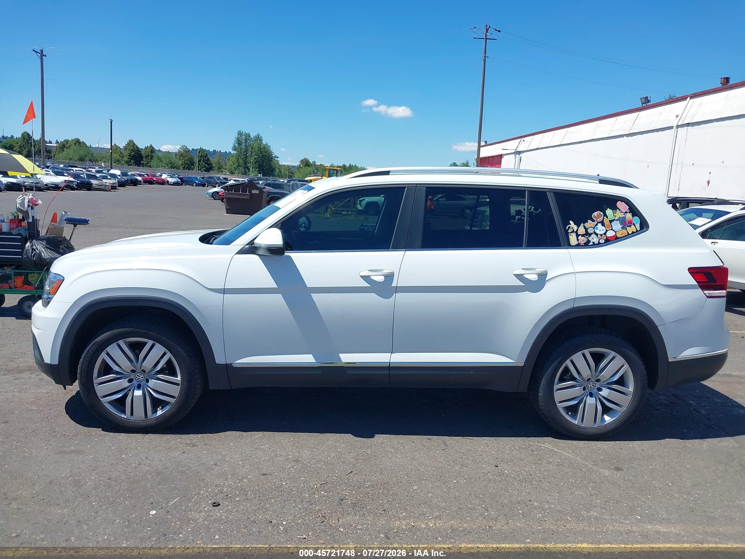 2019 Volkswagen Atlas 3.6l V6 Sel White vin: 1V2MR2CA0KC604476