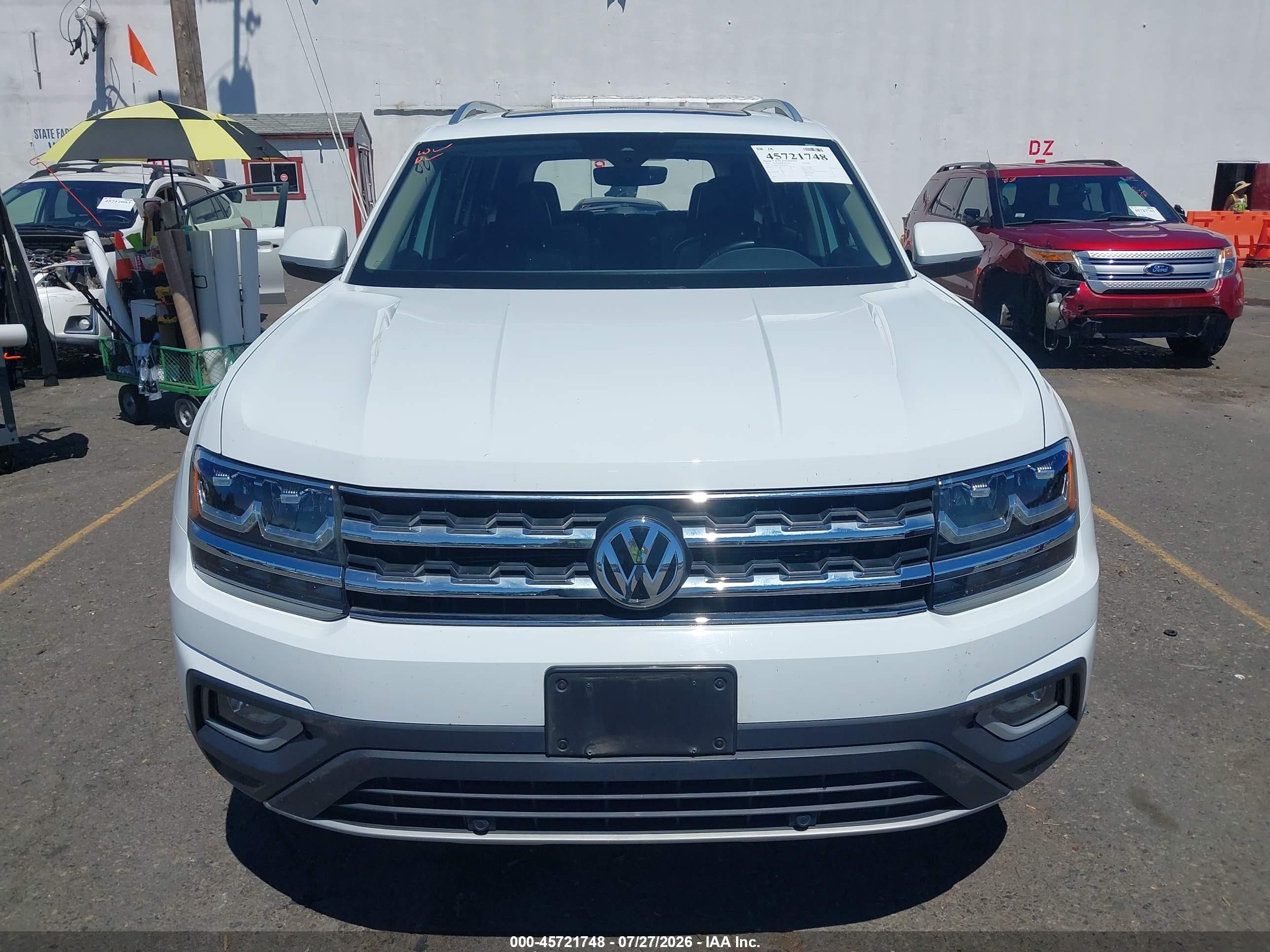 2019 Volkswagen Atlas 3.6l V6 Sel White vin: 1V2MR2CA0KC604476