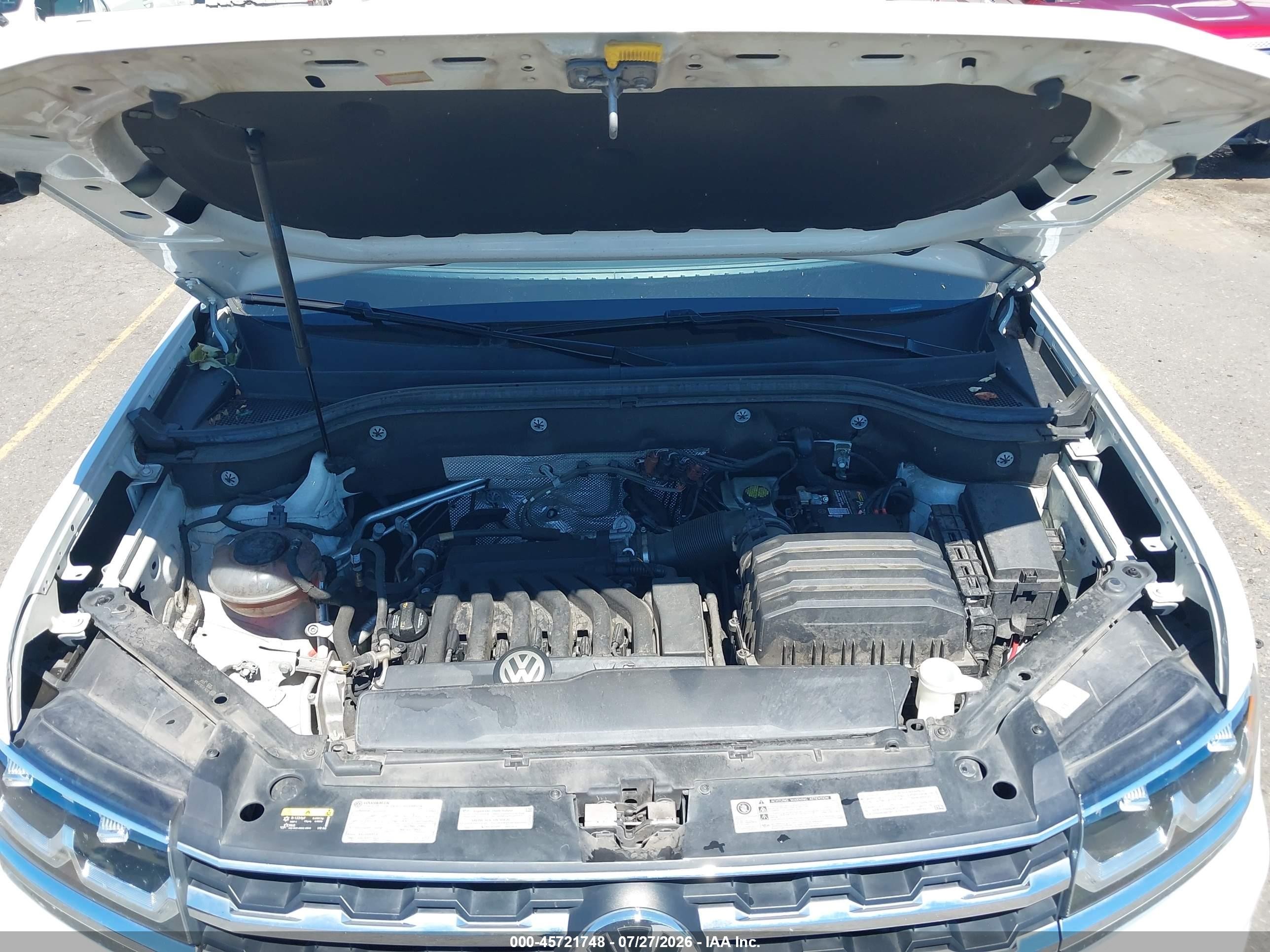 2019 Volkswagen Atlas 3.6l V6 Sel White vin: 1V2MR2CA0KC604476