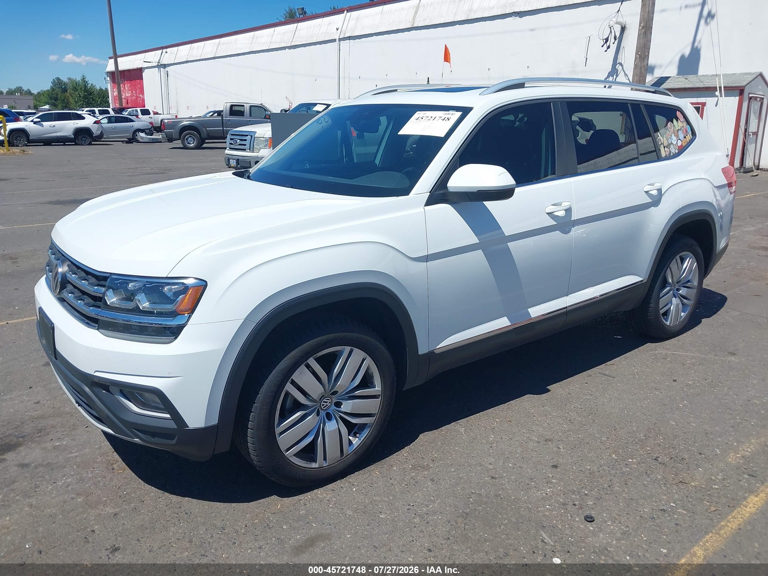 2019 Volkswagen Atlas 3.6l V6 Sel White vin: 1V2MR2CA0KC604476
