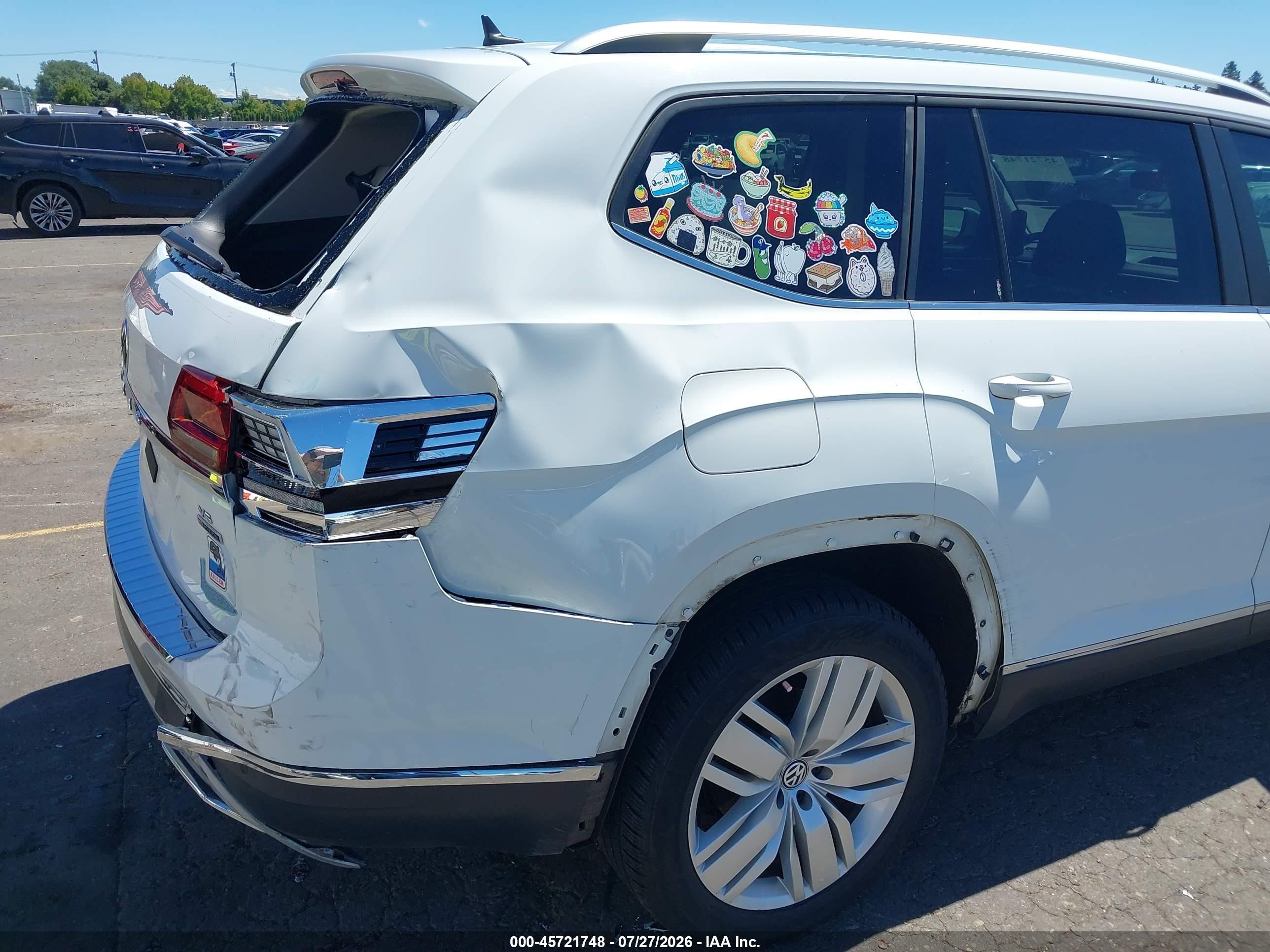 2019 Volkswagen Atlas 3.6l V6 Sel White vin: 1V2MR2CA0KC604476