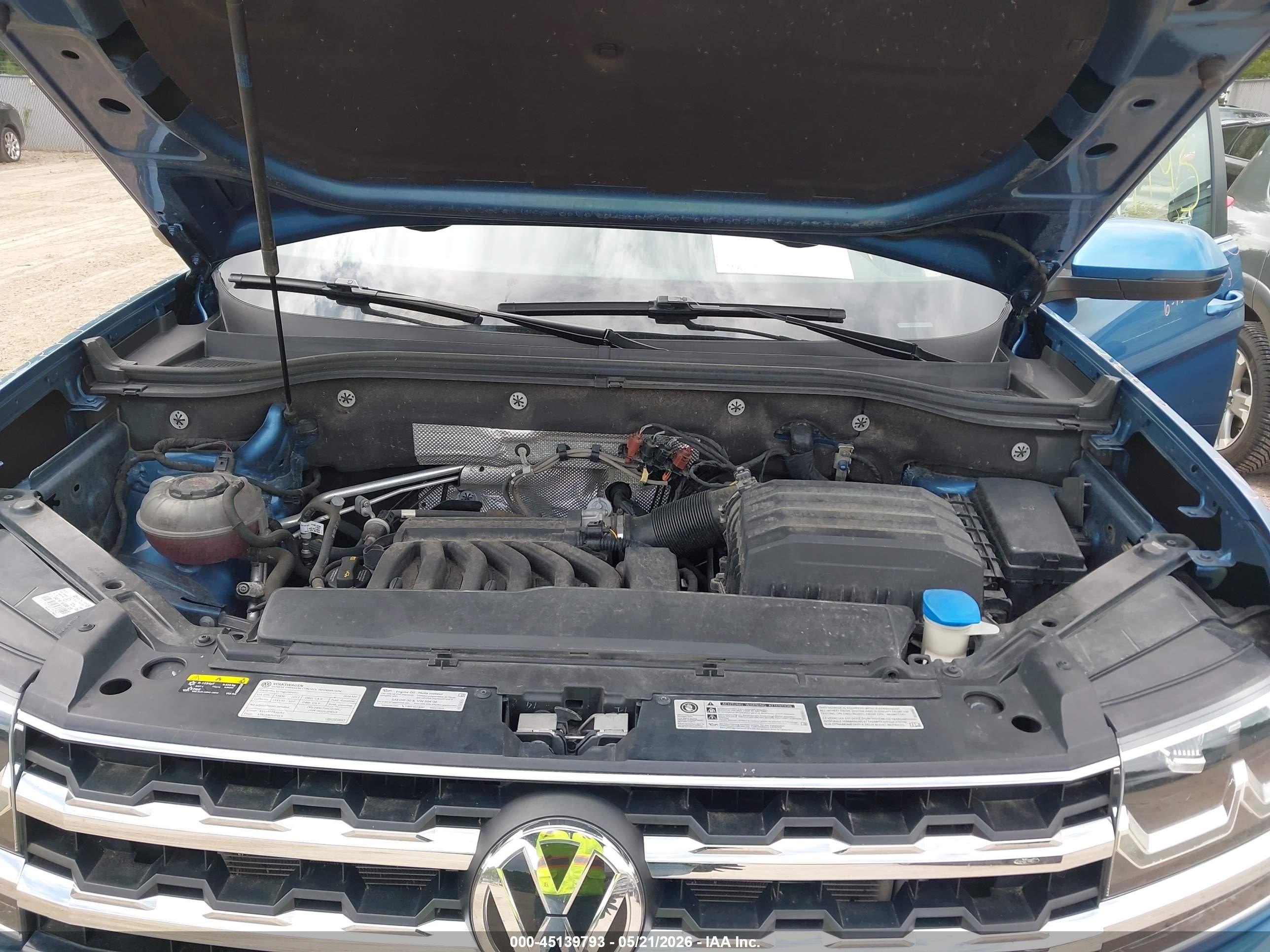 2019 Volkswagen Atlas 3.6l V6 Sel Синий vin: 1V2MR2CA9KC537988