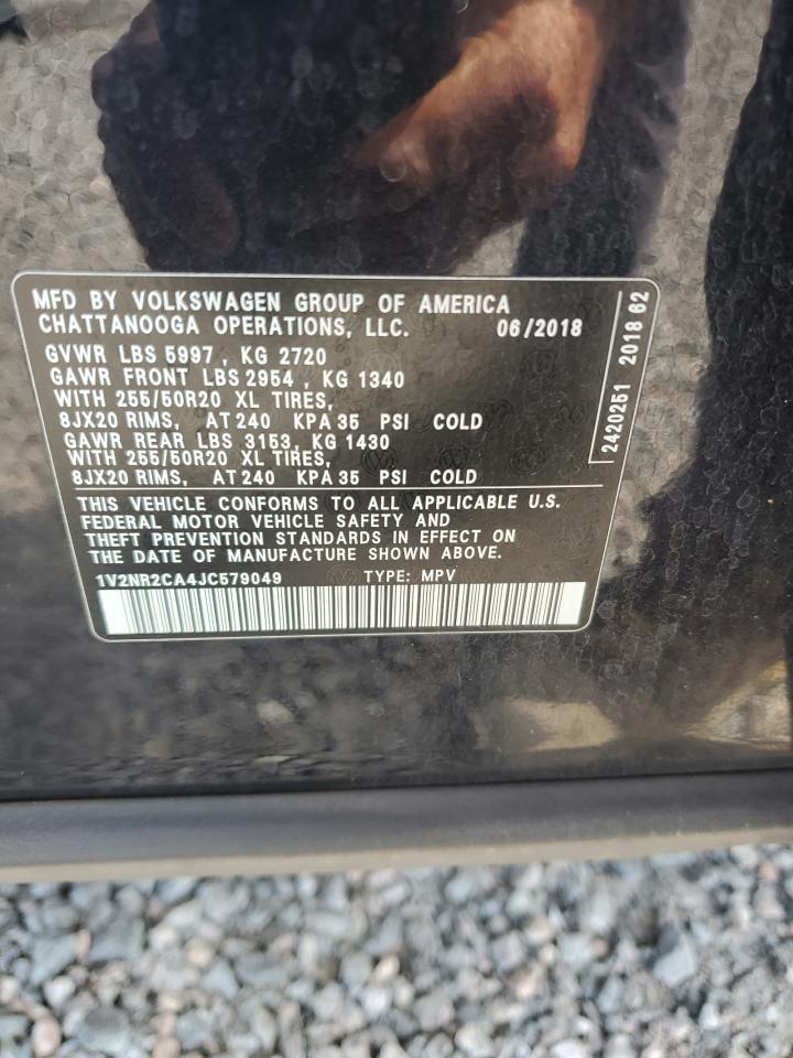 2018 Volkswagen Atlas Sel Premium Черный vin: 1V2NR2CA4JC579049