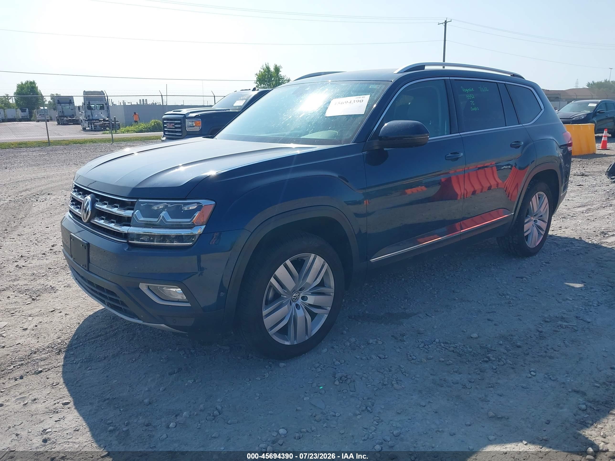 2019 Volkswagen Atlas 3.6l V6 Sel Premium Turquoise vin: 1V2NR2CA4KC610799
