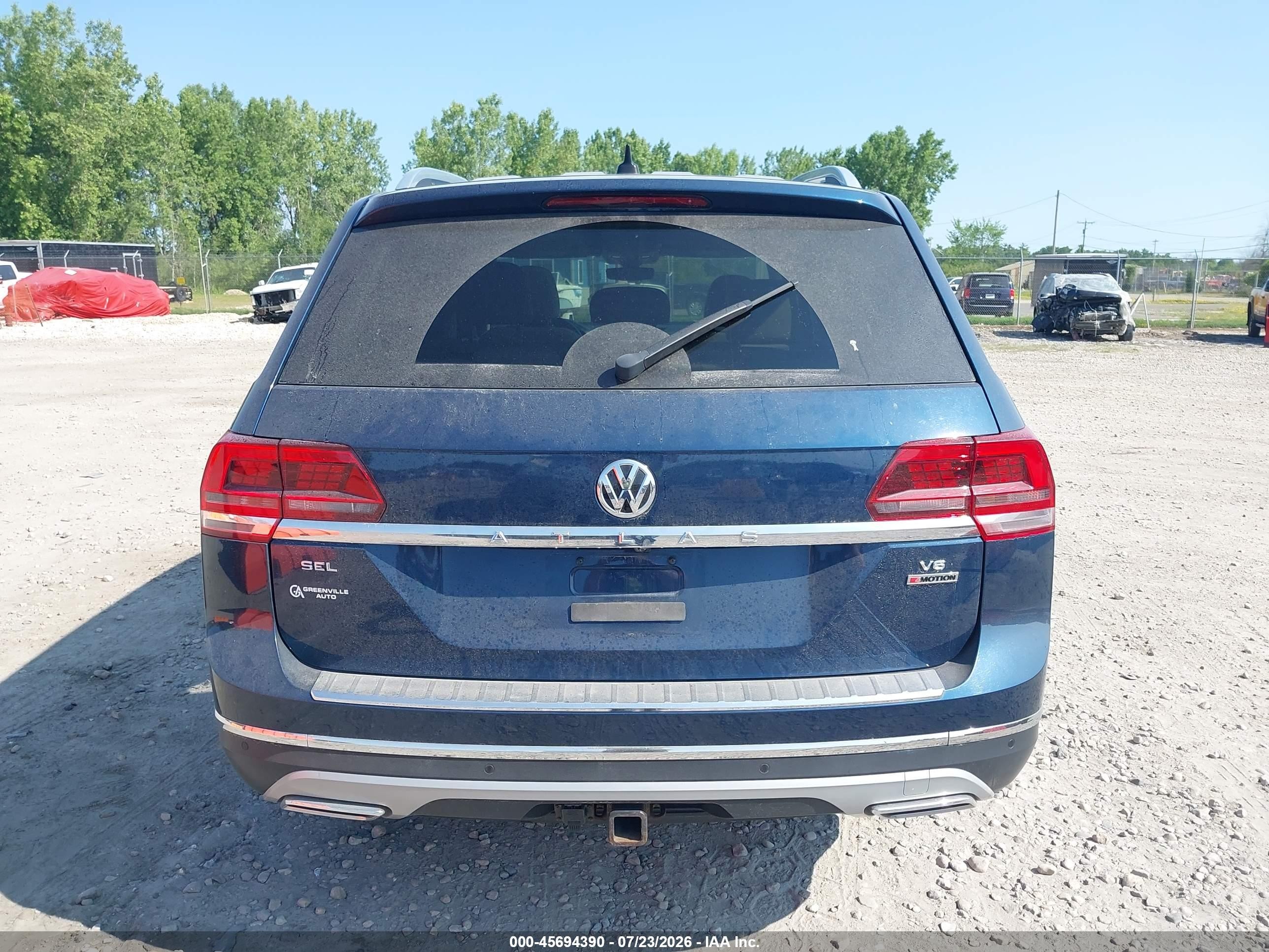 2019 Volkswagen Atlas 3.6l V6 Sel Premium Turquoise vin: 1V2NR2CA4KC610799