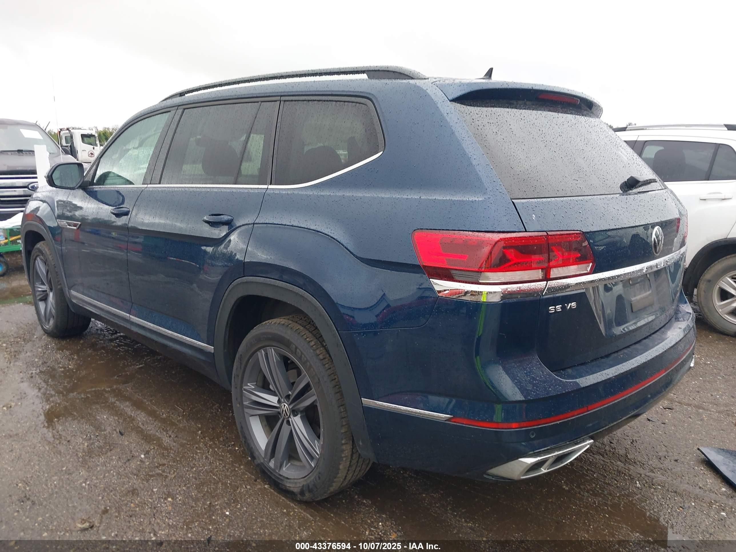 2021 Volkswagen Atlas 3.6l V6 Se W/technology R-line Синий vin: 1V2NR2CA9MC603219