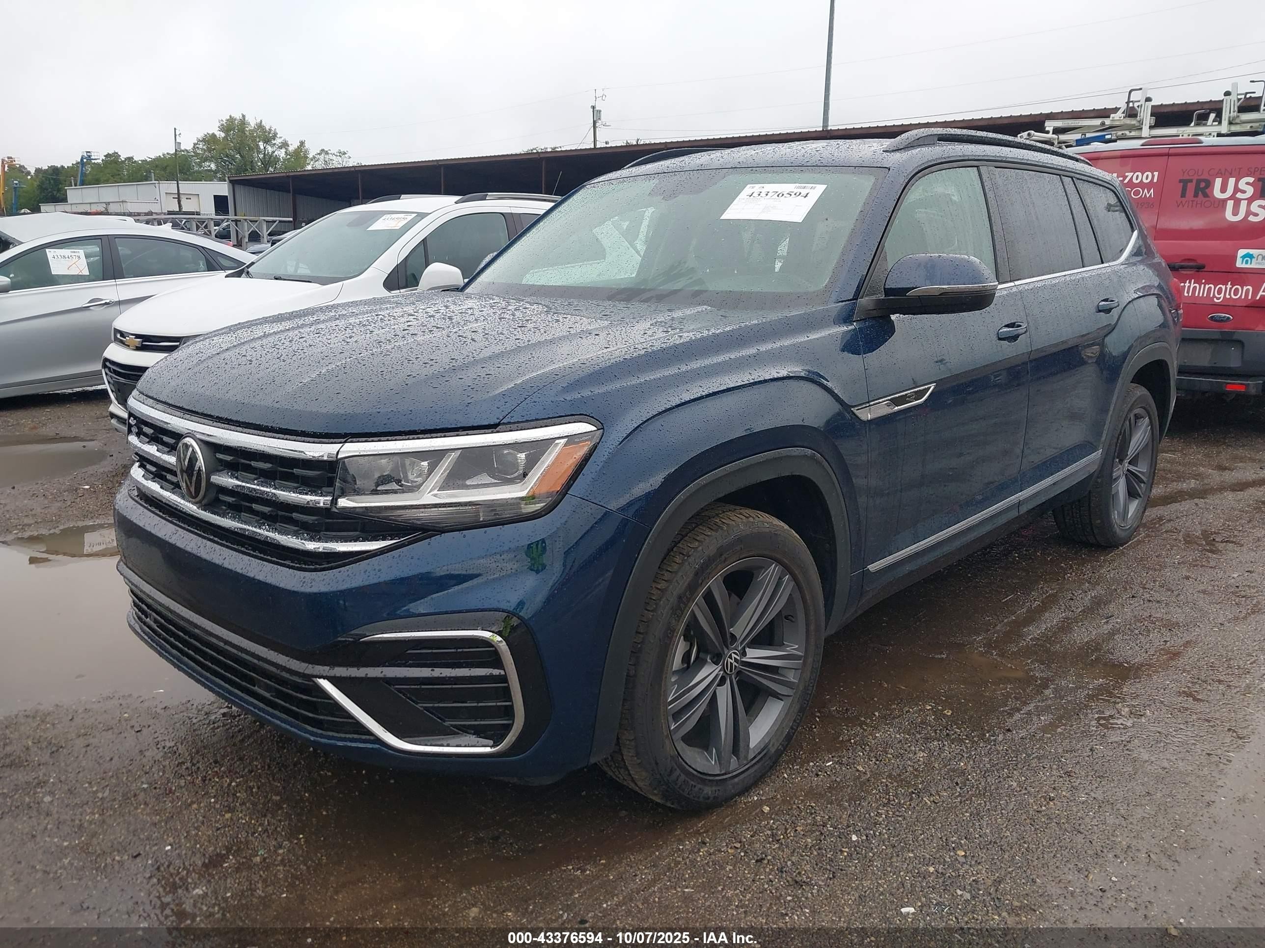 2021 Volkswagen Atlas 3.6l V6 Se W/technology R-line Синий vin: 1V2NR2CA9MC603219