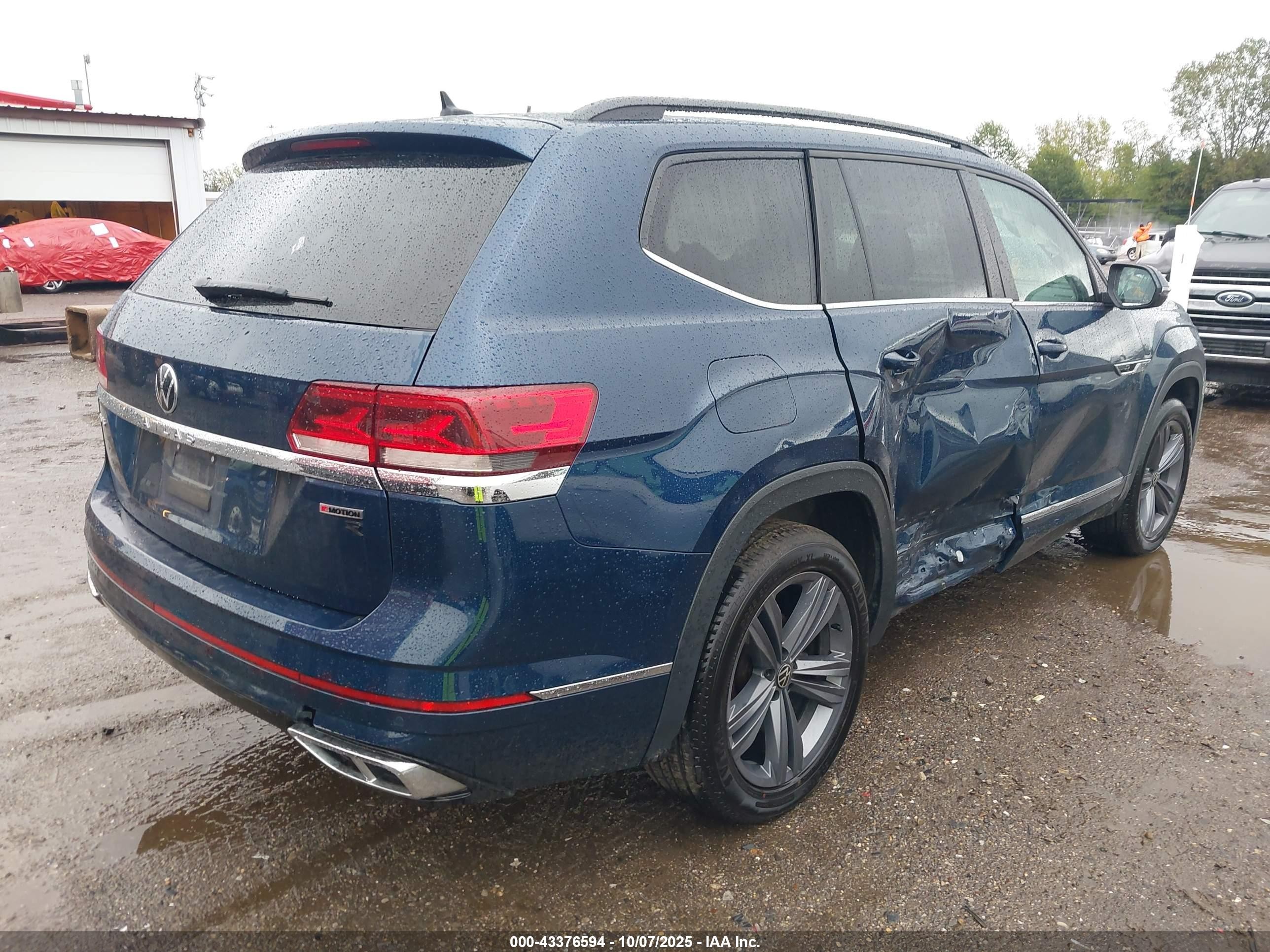 2021 Volkswagen Atlas 3.6l V6 Se W/technology R-line Синий vin: 1V2NR2CA9MC603219