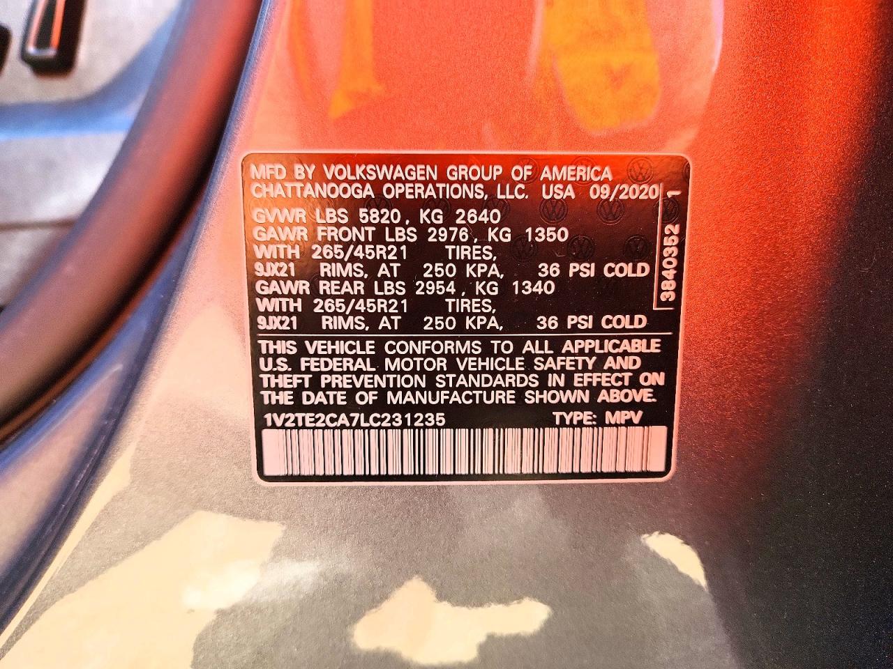 2020 Volkswagen Atlas Cross Sport Sel Premium R-line Gray vin: 1V2TE2CA7LC231235