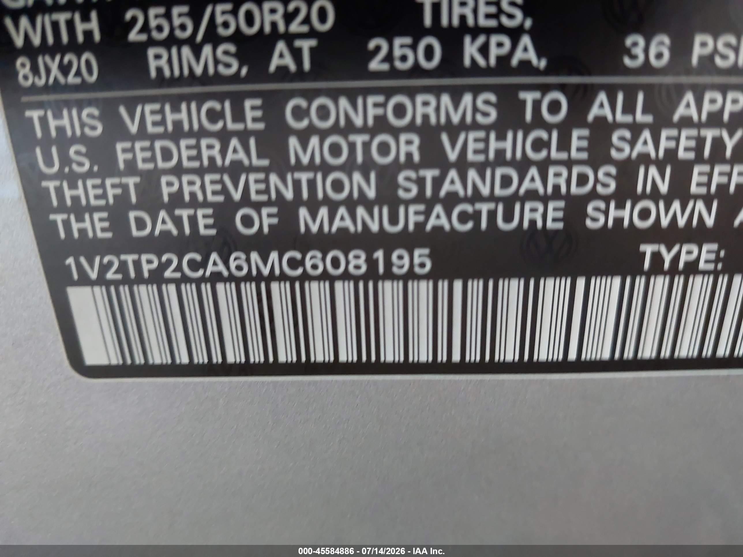 2021 Volkswagen Atlas 2.0t Sel Premium Silver vin: 1V2TP2CA6MC608195