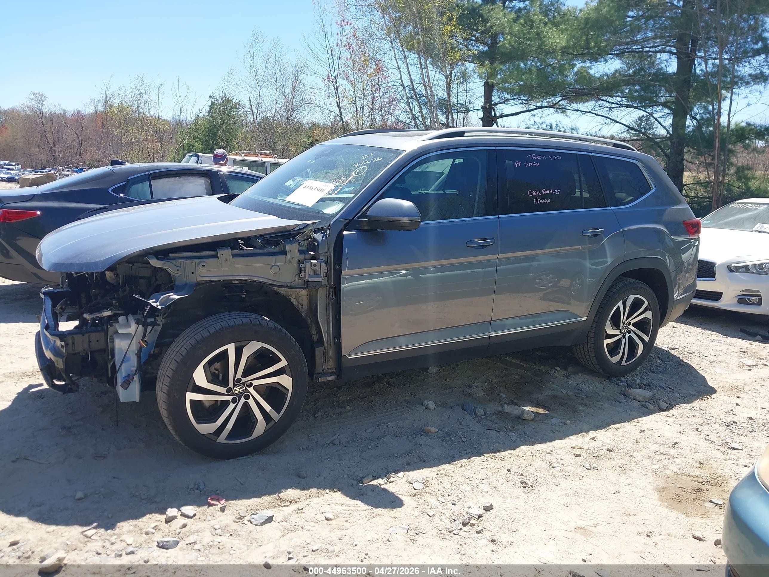 2021 Volkswagen Atlas 3.6l V6 Sel Premium Серый vin: 1V2TR2CA4MC571934