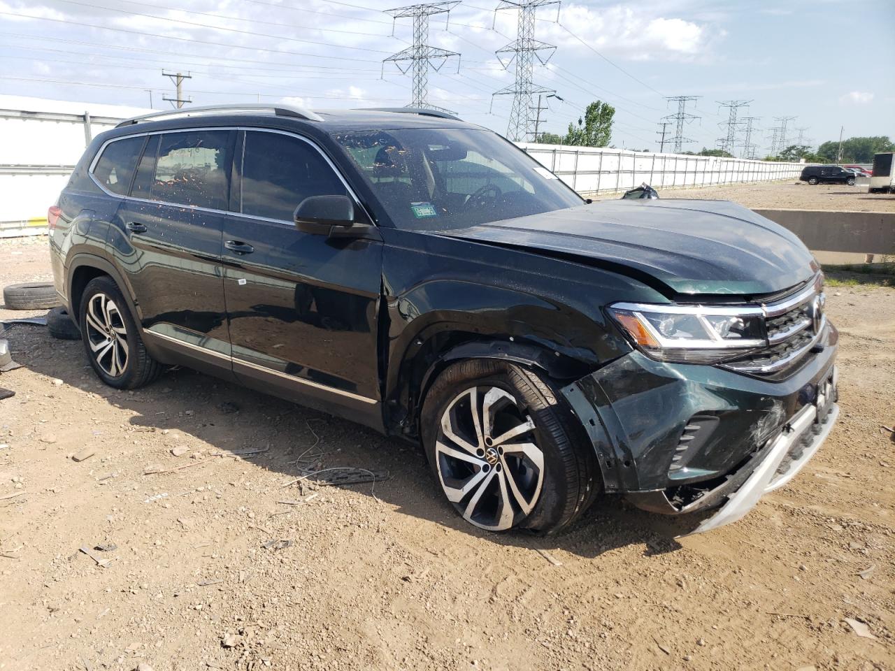 2021 Volkswagen Atlas Sel Premium Черный vin: 1V2TR2CA7MC572253