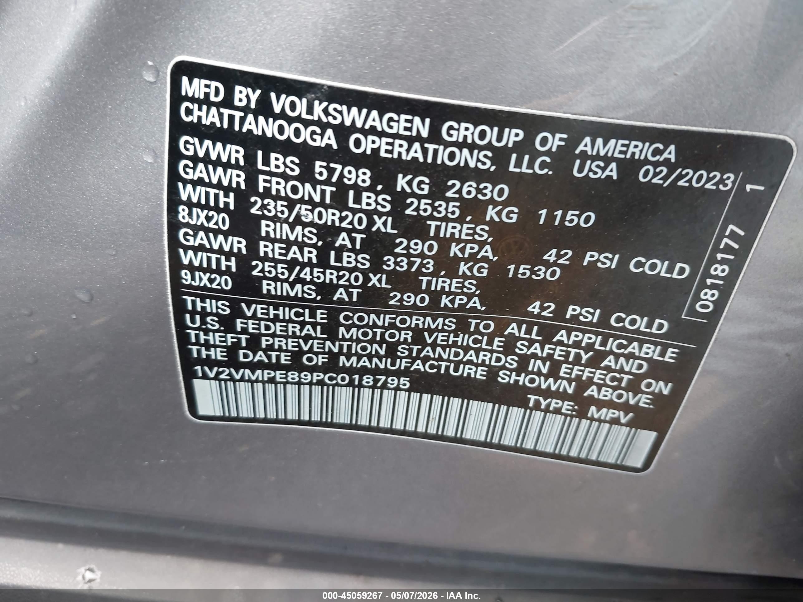 2023 Volkswagen Id.4 Pro/pro S Gray vin: 1V2VMPE89PC018795