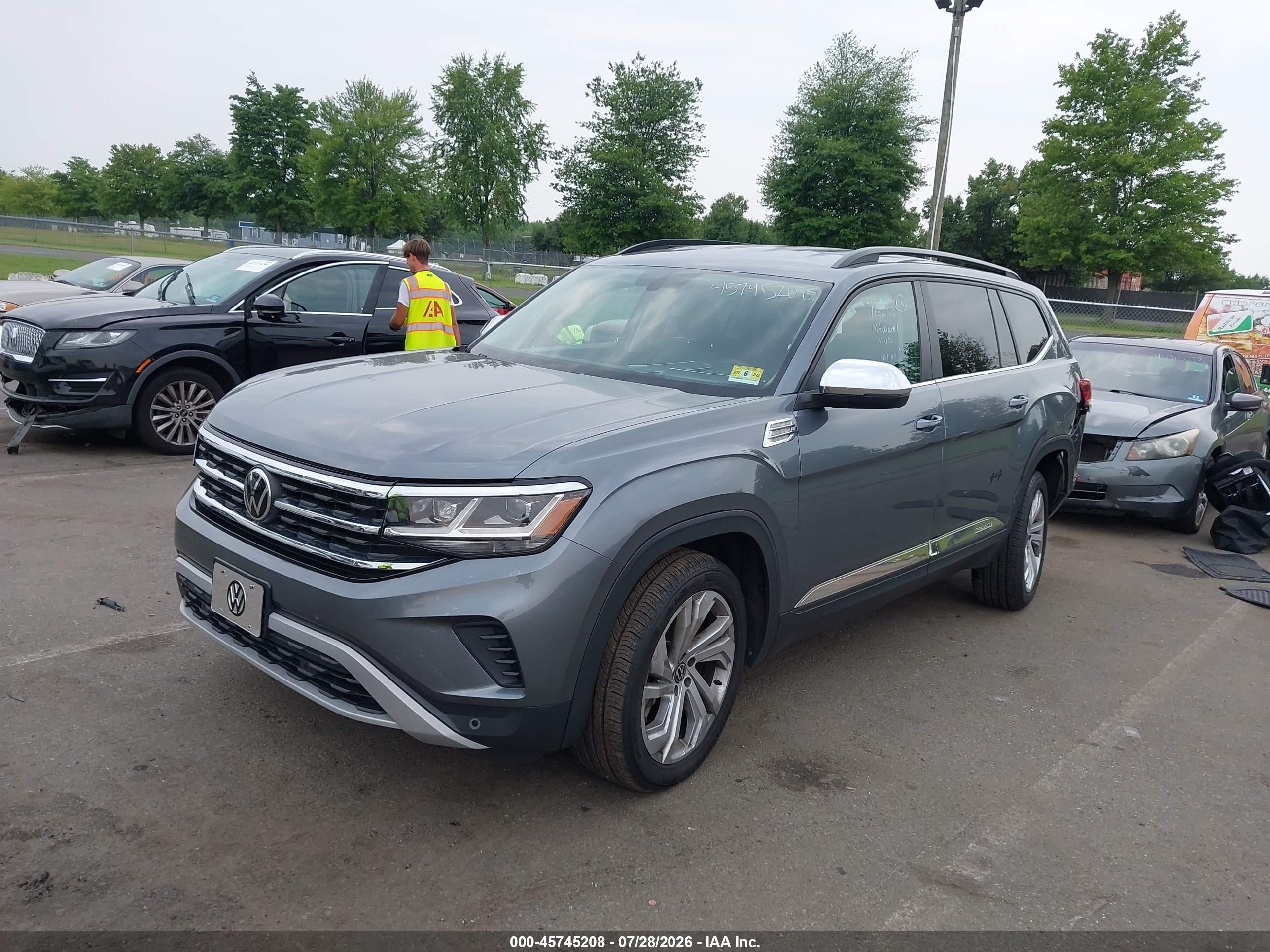 2021 Volkswagen Atlas 3.6l V6 Se W/technology Серый vin: 1V2WR2CA0MC584029